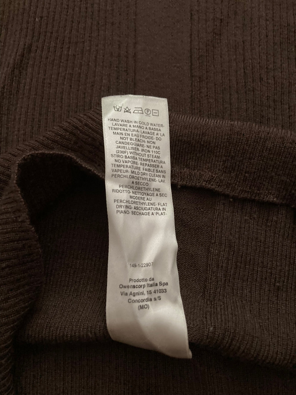 F/W 23 "LUXOR" Ribbed Brown Wool Sweater