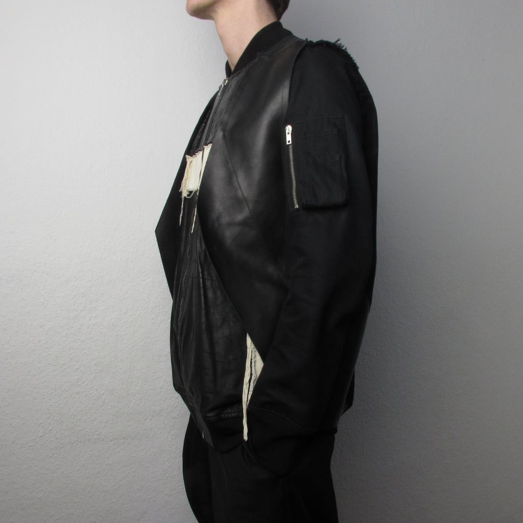 S/S 16 "CYCLOPS" Runway Patchwork Bomber Jacket in Black/Natural Size 50/M