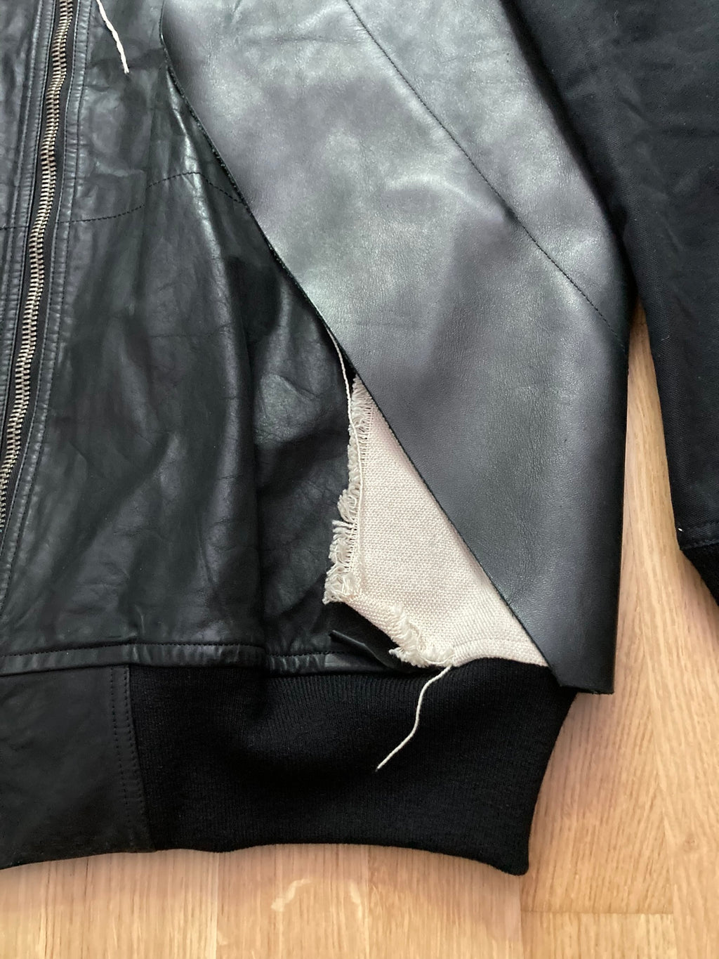 S/S 16 "CYCLOPS" Runway Patchwork Bomber Jacket in Black/Natural Size 50/M