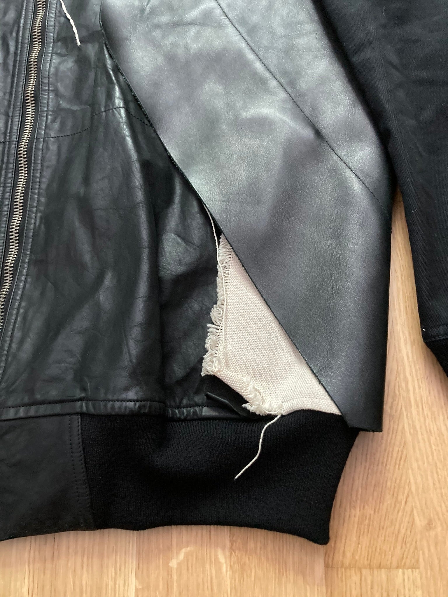 S/S 16 "CYCLOPS" Runway Patchwork Bomber Jacket in Black/Natural Size 50/M