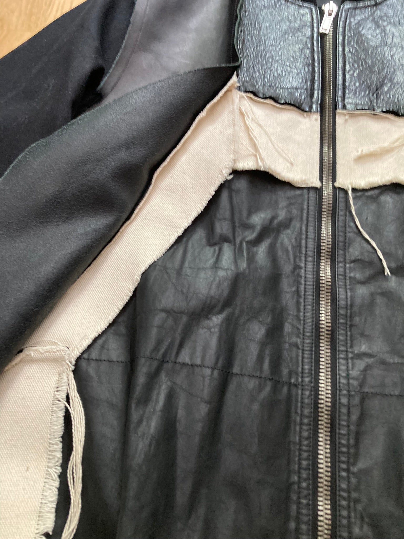 S/S 16 "CYCLOPS" Runway Patchwork Bomber Jacket in Black/Natural Size 50/M