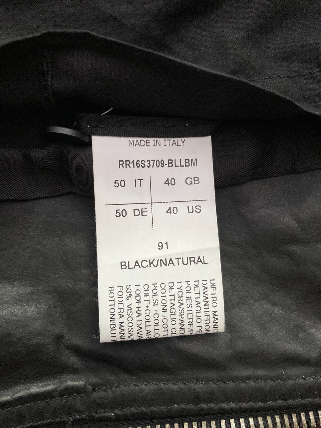 S/S 16 "CYCLOPS" Runway Patchwork Bomber Jacket in Black/Natural Size 50/M