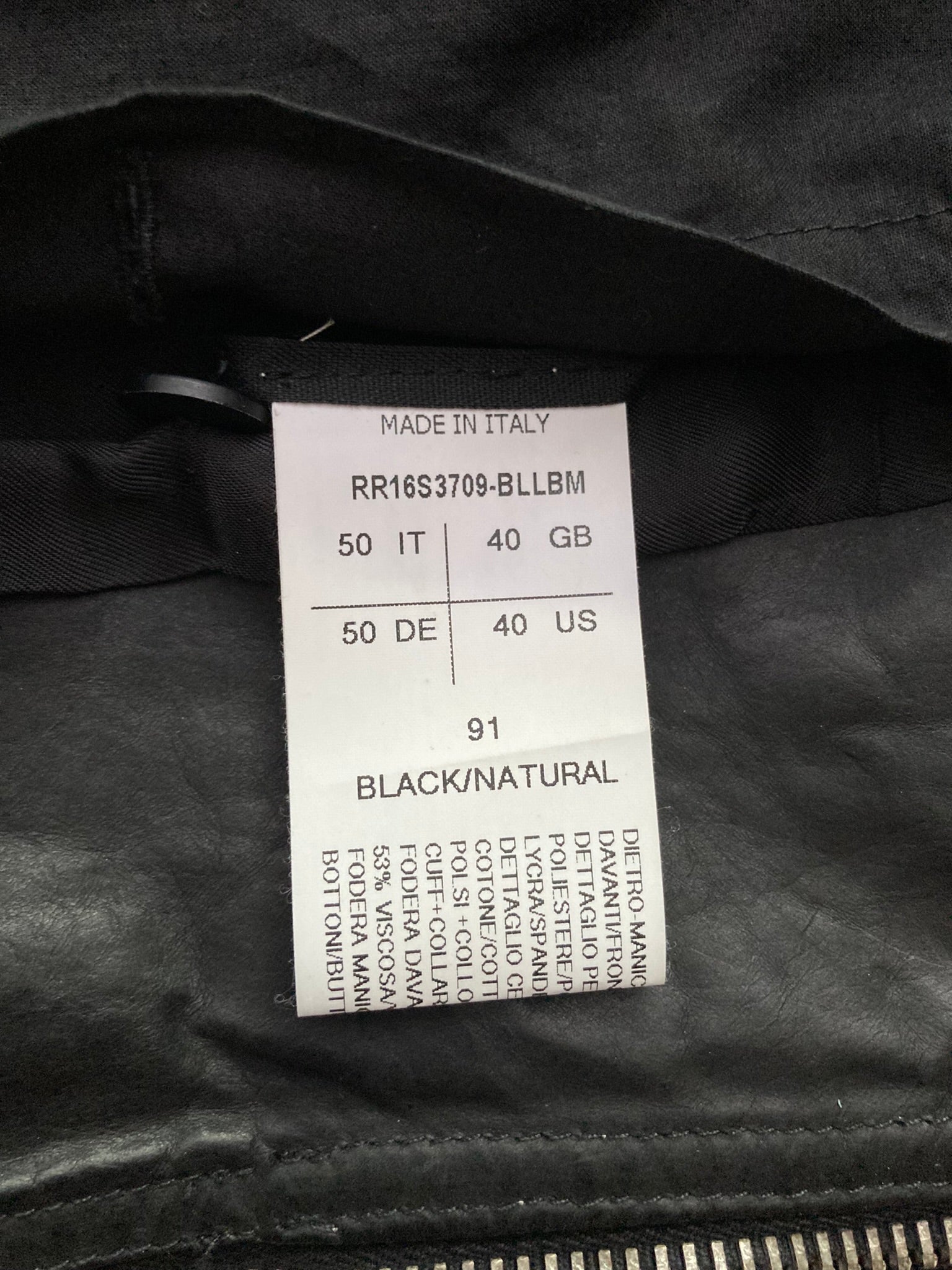 S/S 16 "CYCLOPS" Runway Patchwork Bomber Jacket in Black/Natural Size 50/M