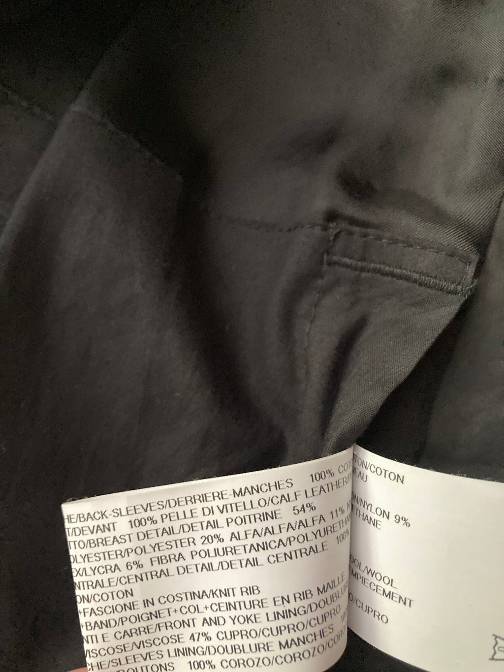 S/S 16 "CYCLOPS" Runway Patchwork Bomber Jacket in Black/Natural Size 50/M