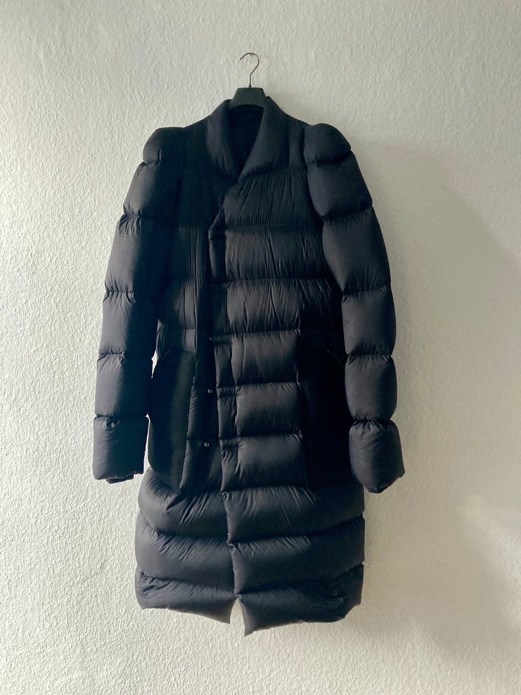 F/W 19 "LARRY" Black Runway Zionic Down Shearling Pocket Coat Rick Owens IT50/M