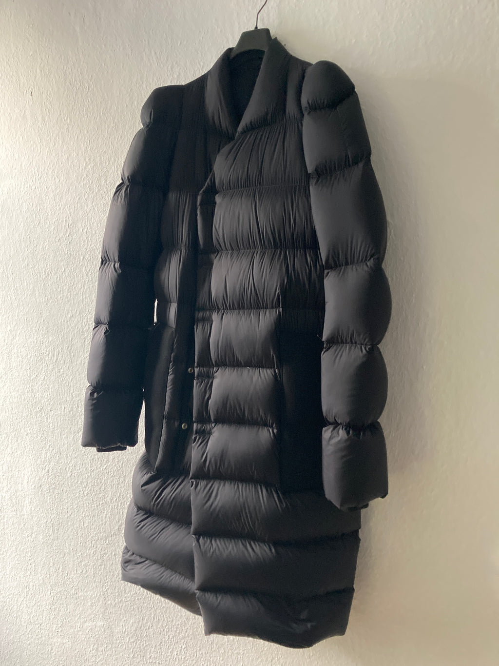 F/W 19 "LARRY" Black Runway Zionic Down Shearling Pocket Coat Rick Owens IT50/M
