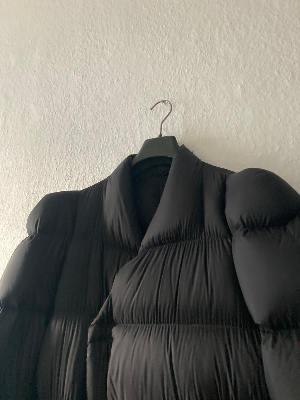 F/W 19 "LARRY" Black Runway Zionic Down Shearling Pocket Coat Rick Owens IT50/M