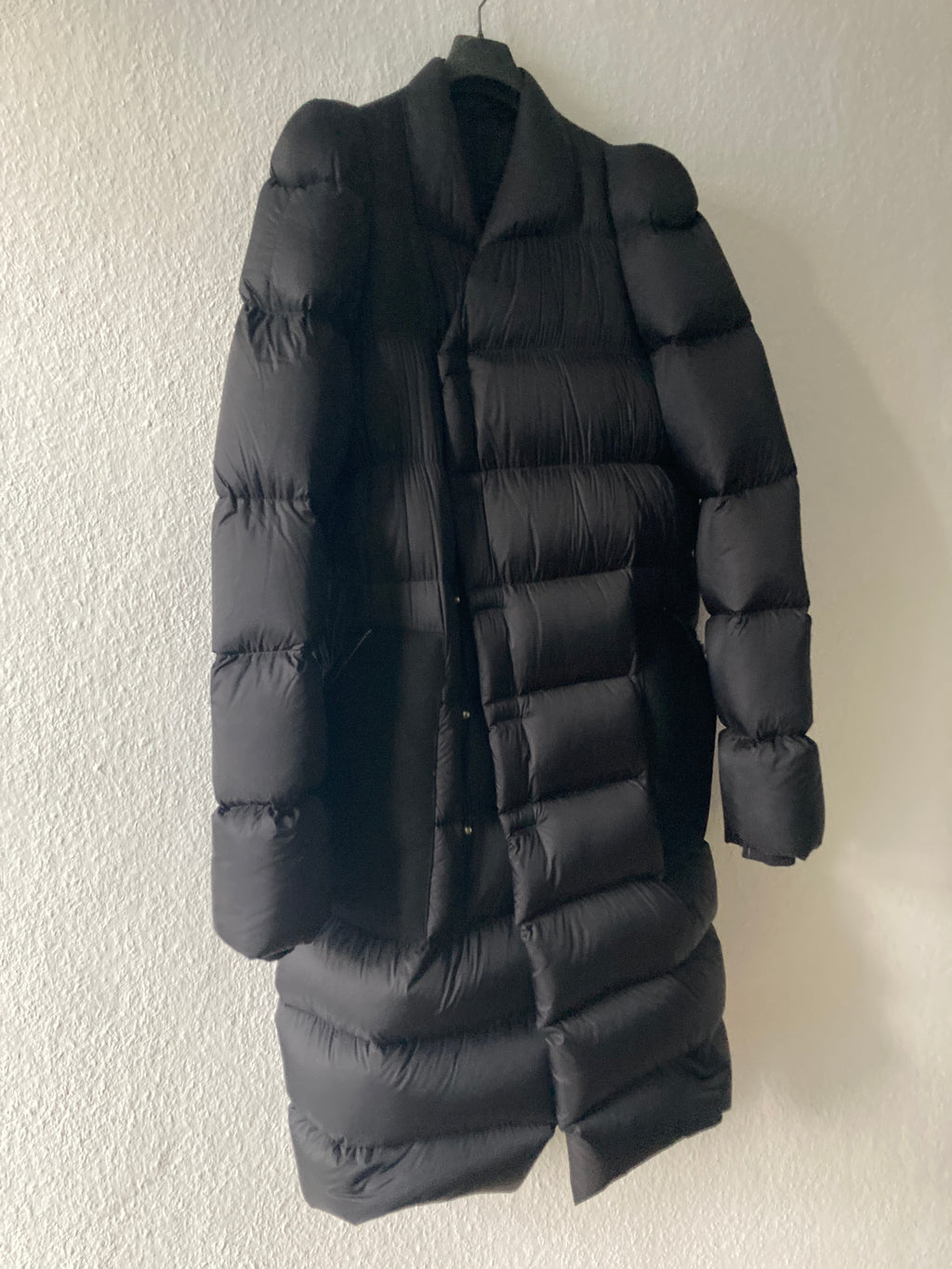 F/W 19 "LARRY" Black Runway Zionic Down Shearling Pocket Coat Rick Owens IT50/M
