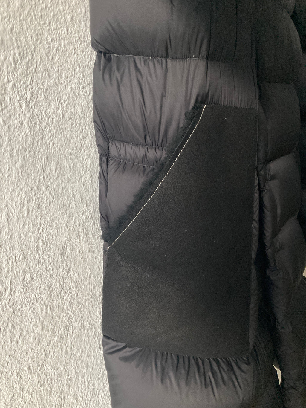 F/W 19 "LARRY" Black Runway Zionic Down Shearling Pocket Coat Rick Owens IT50/M