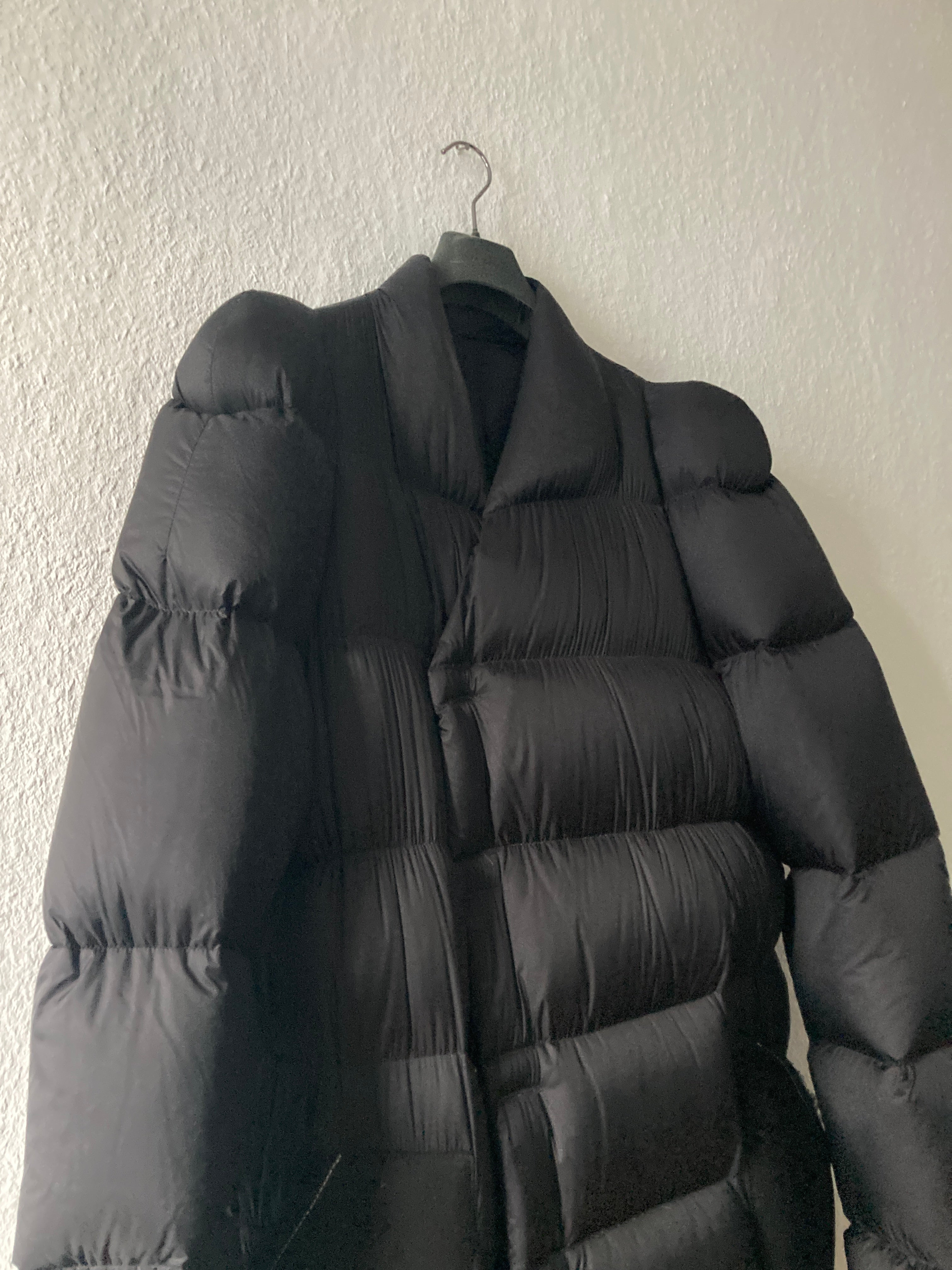F/W 19 "LARRY" Black Runway Zionic Down Shearling Pocket Coat Rick Owens IT50/M