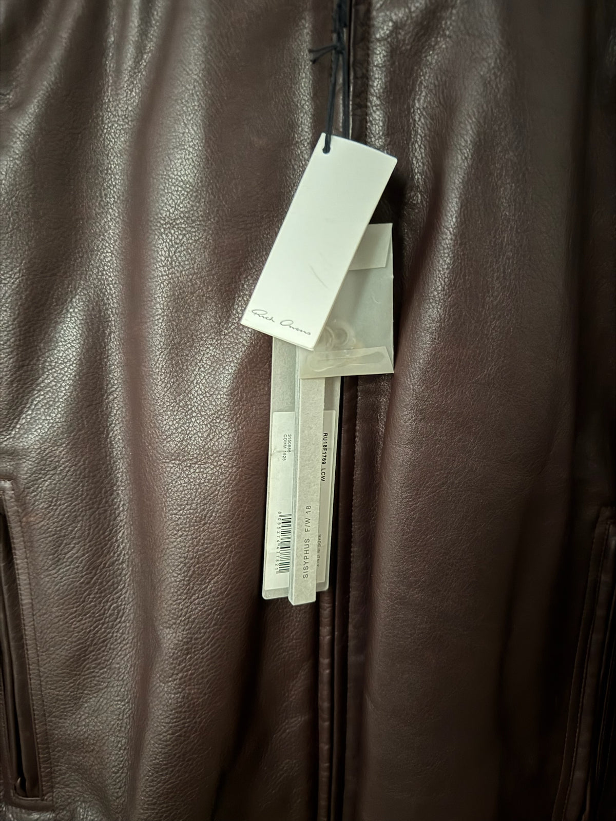 F/W 18 "SISYPHUS" Calf Leather "Lou" Jacket Rick Owens IT50
