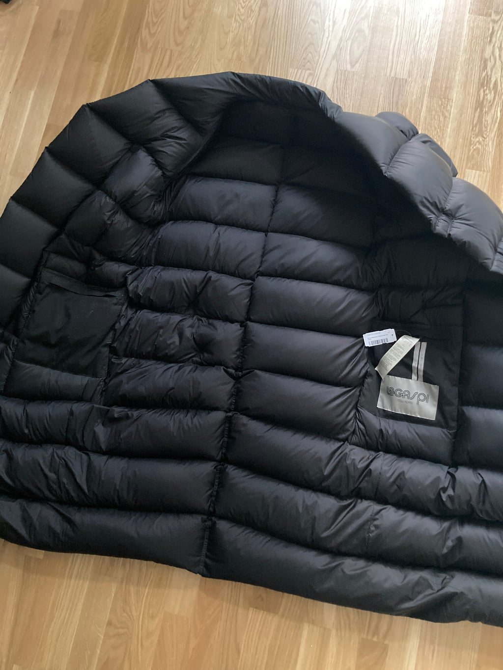 F/W 19 "LARRY" Black Runway Zionic Down Shearling Pocket Coat Rick Owens IT50/M