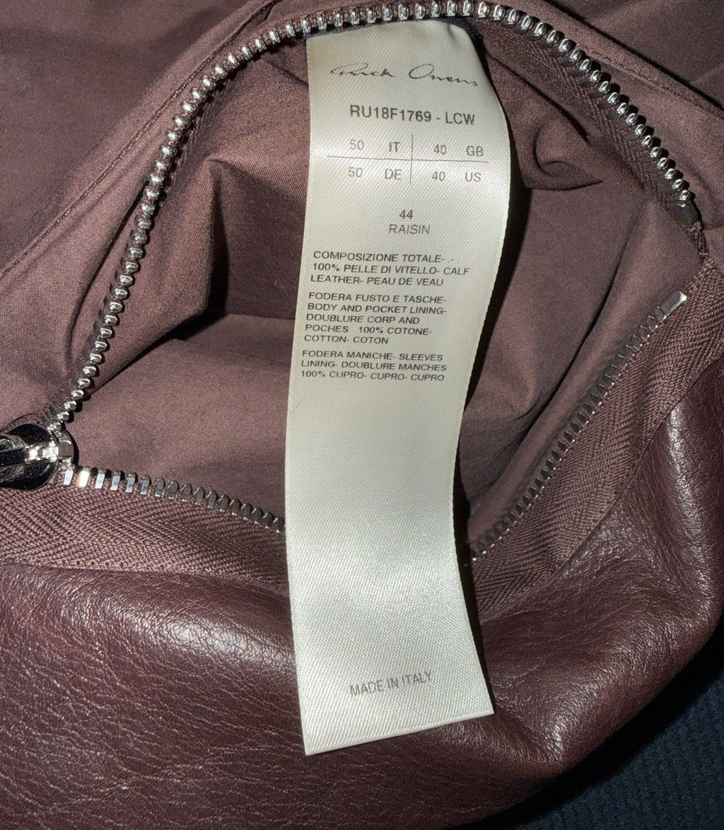 F/W 18 "SISYPHUS" Calf Leather "Lou" Jacket Rick Owens IT50