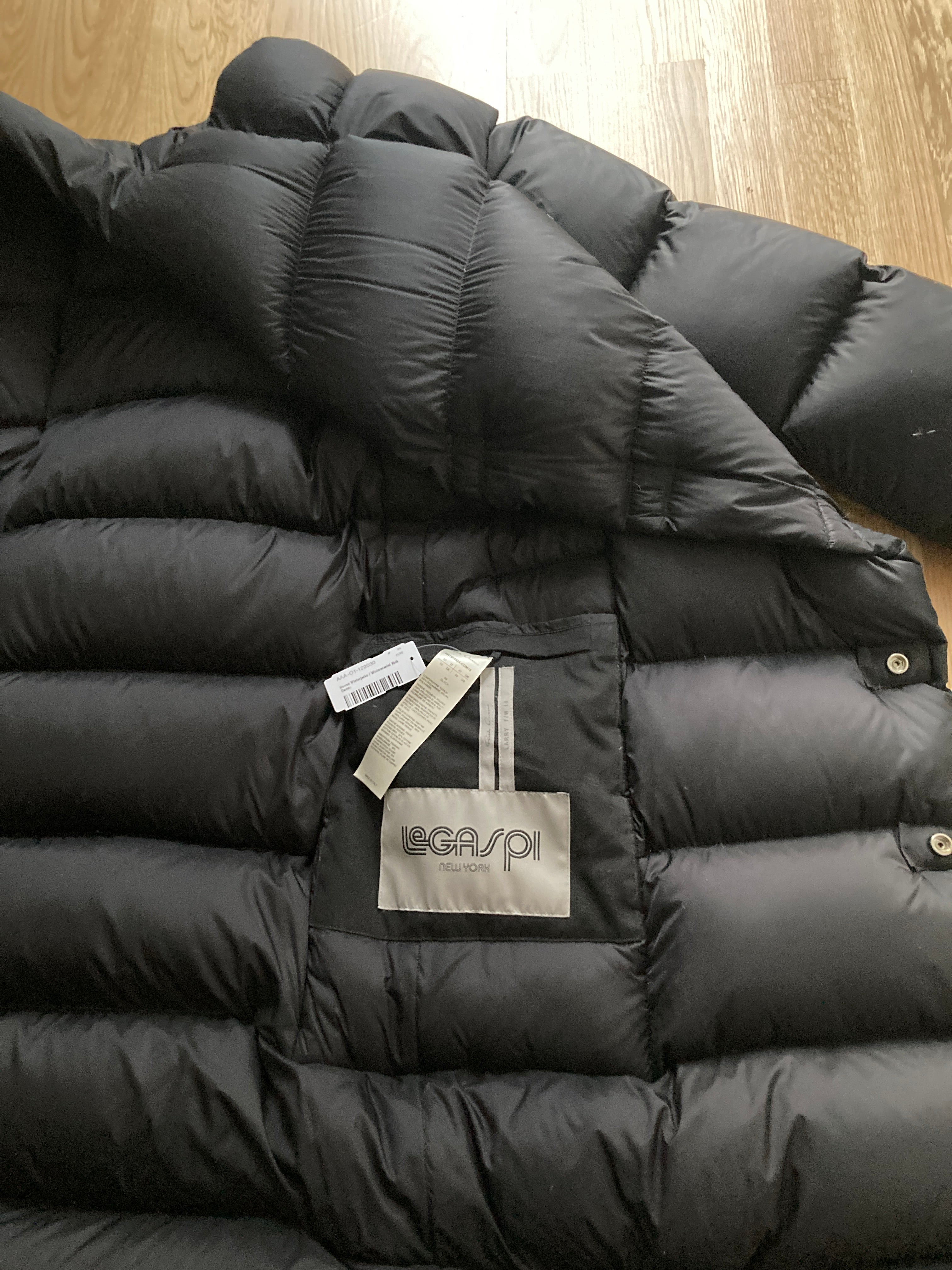 F/W 19 "LARRY" Black Runway Zionic Down Shearling Pocket Coat Rick Owens IT50/M
