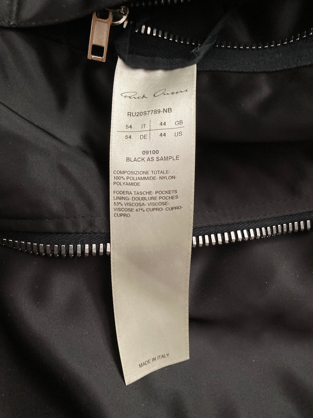 S/S 20 "TECUATL" Runway Sample Biker Jacket in Black (as Sample) Size 54/L