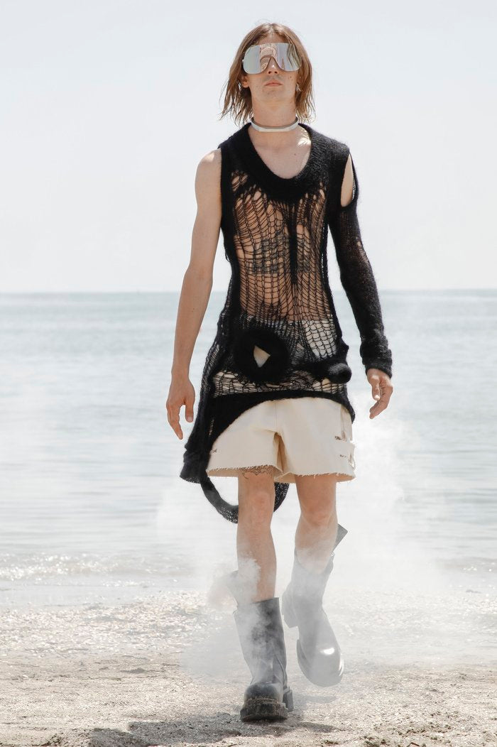 S/S 22 “FOGACHINE” Runway Ecru Spartan Shorts
