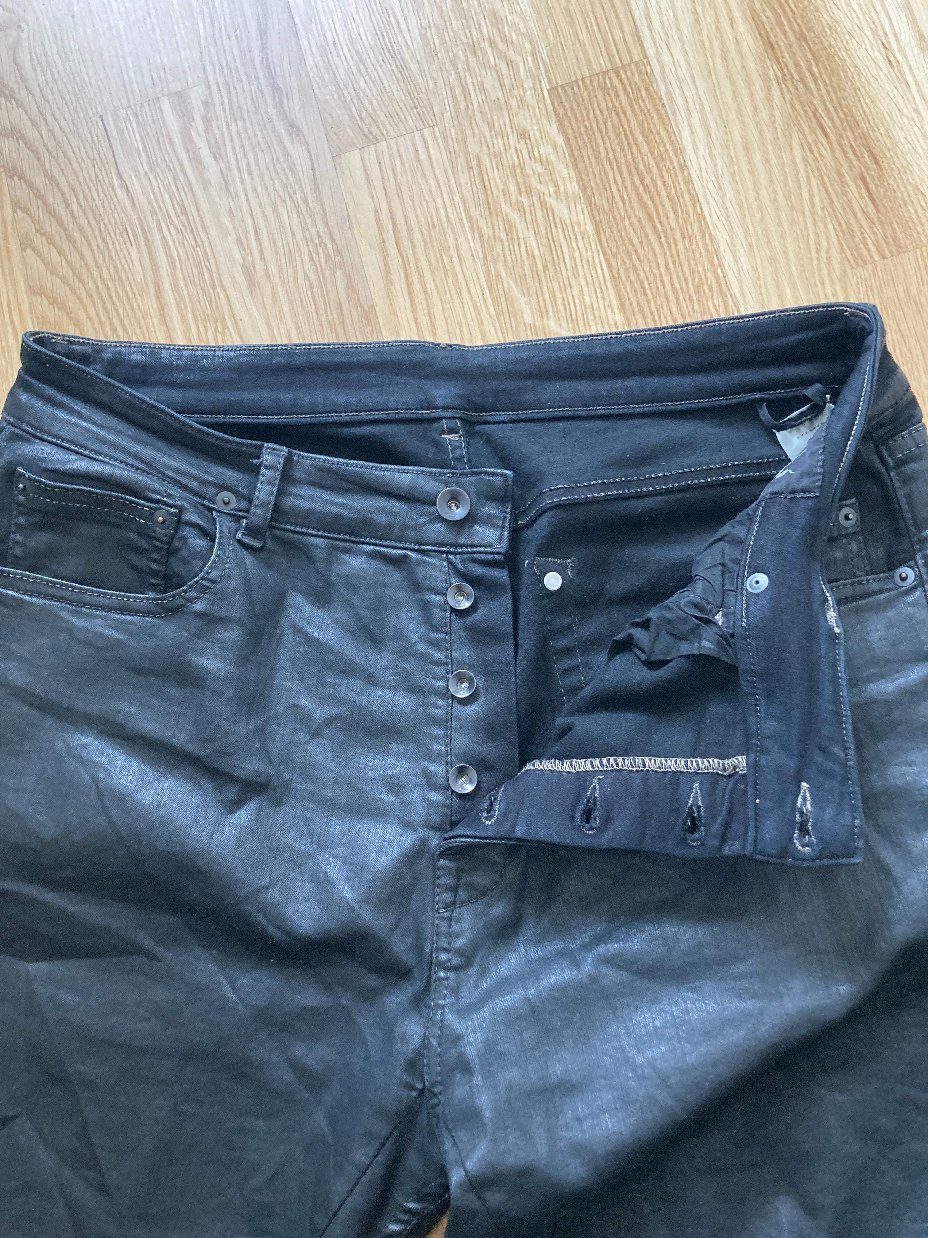 S/S 18 "DIRT" Waxed Torrance Cut Denim Jeans Rick Owens US36