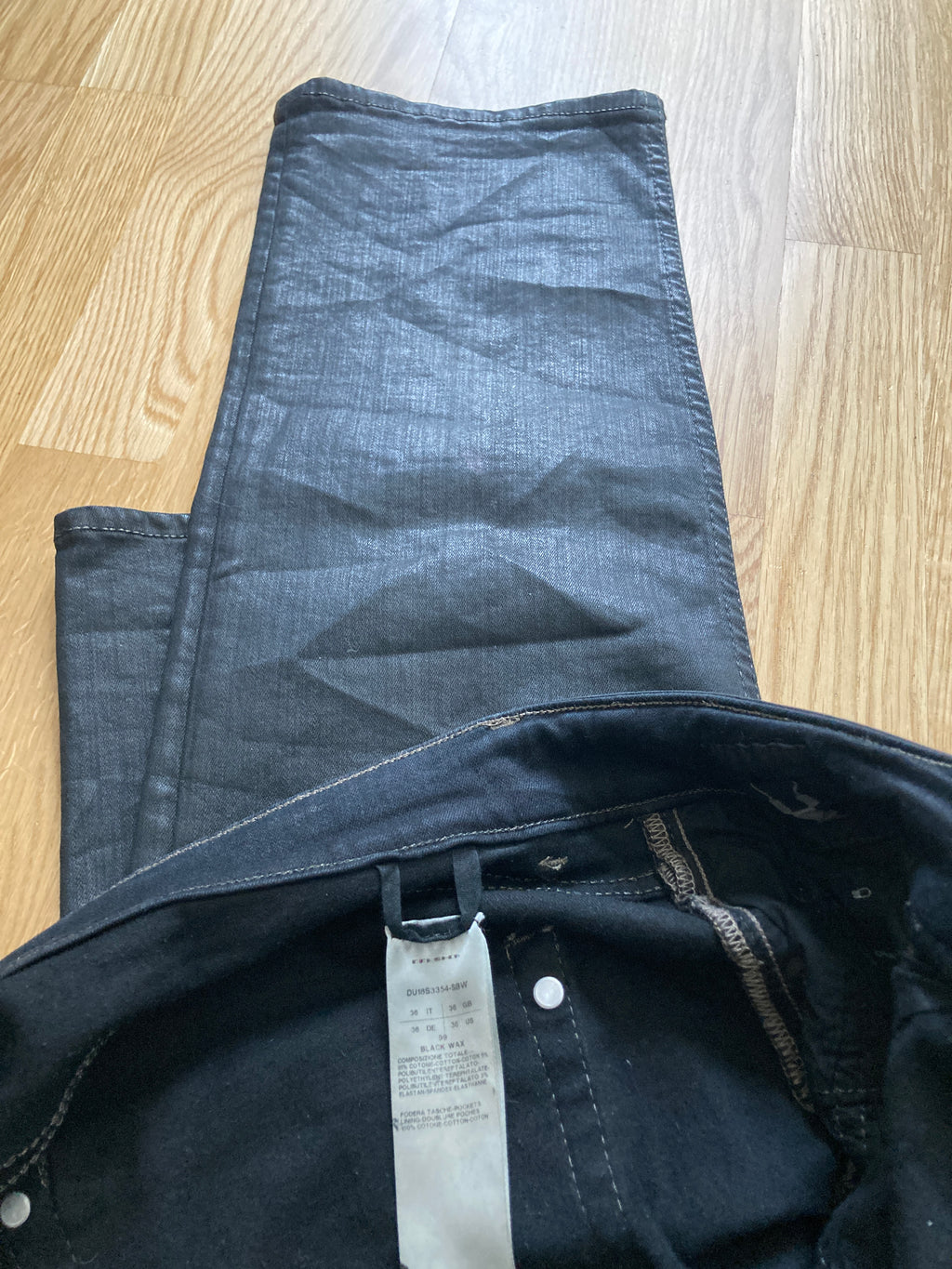 S/S 18 "DIRT" Waxed Torrance Cut Denim Jeans Rick Owens US36