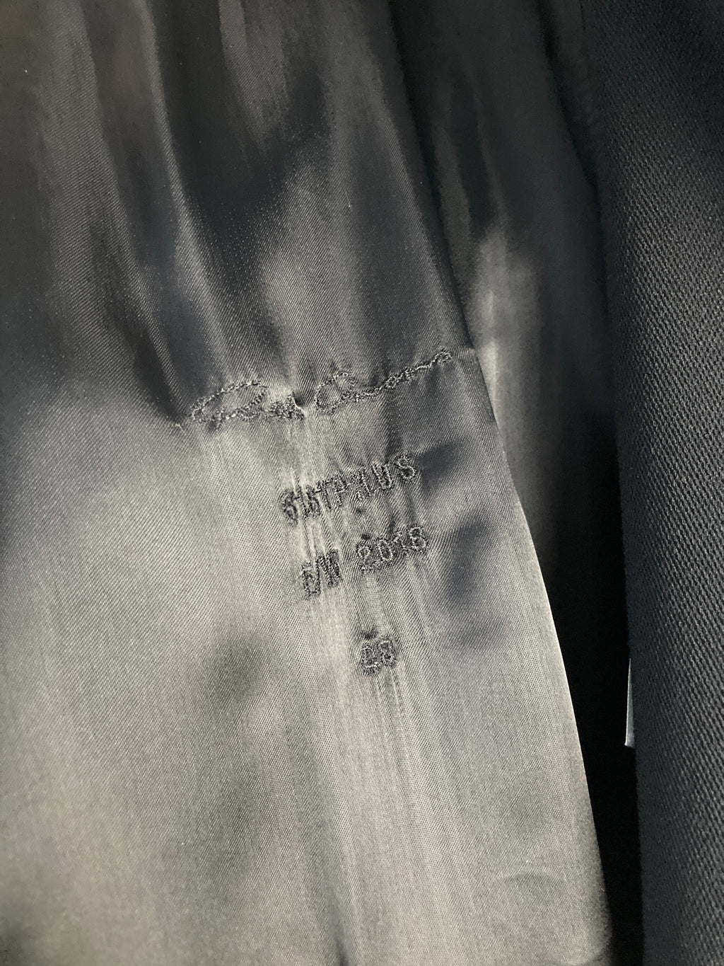 F/W 18 "SISYPHUS" Double-Breasted Hooded Wool & Viscose Trench Coat in Black