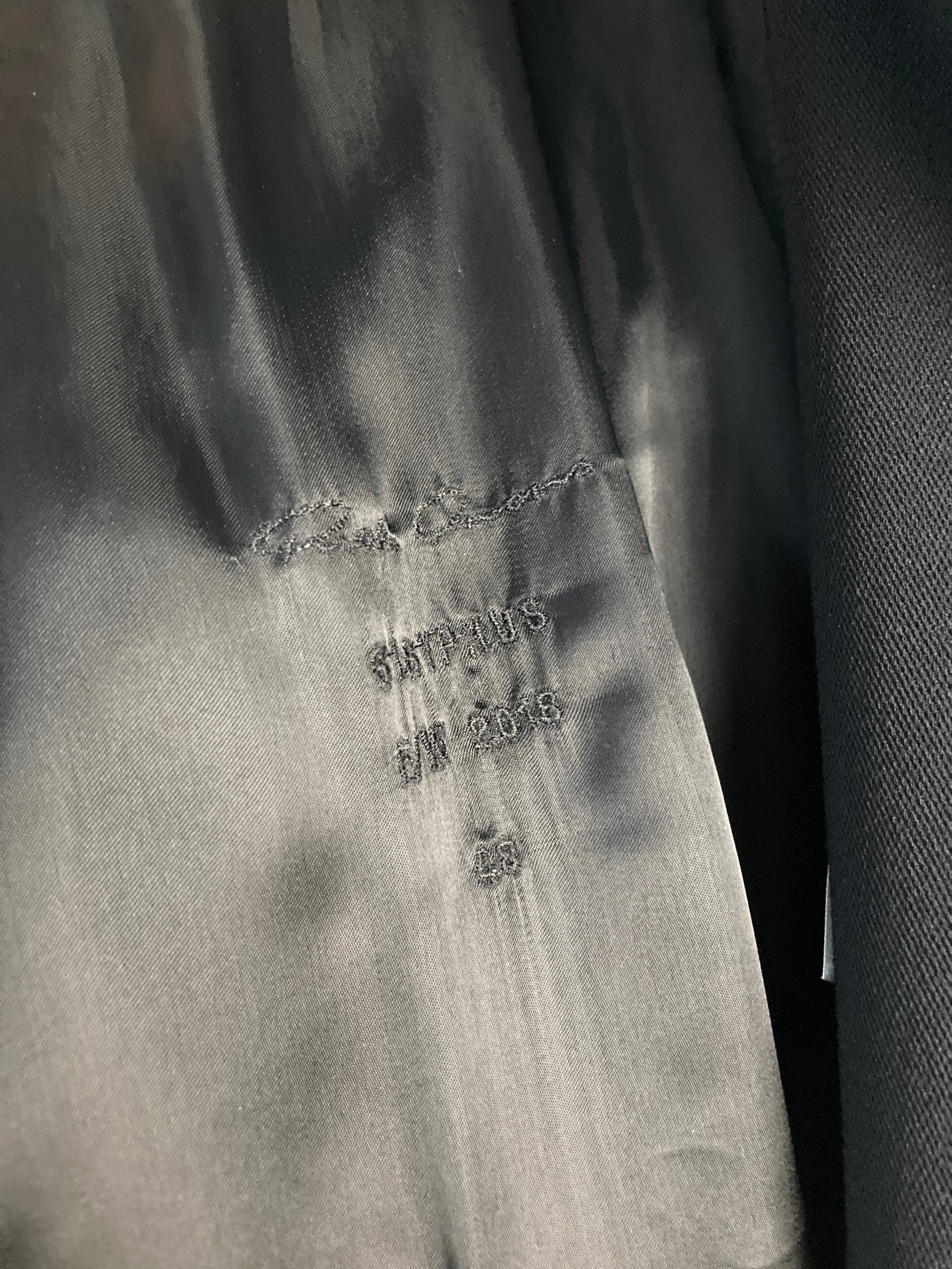 F/W 18 "SISYPHUS" Double-Breasted Hooded Wool & Viscose Trench Coat in Black