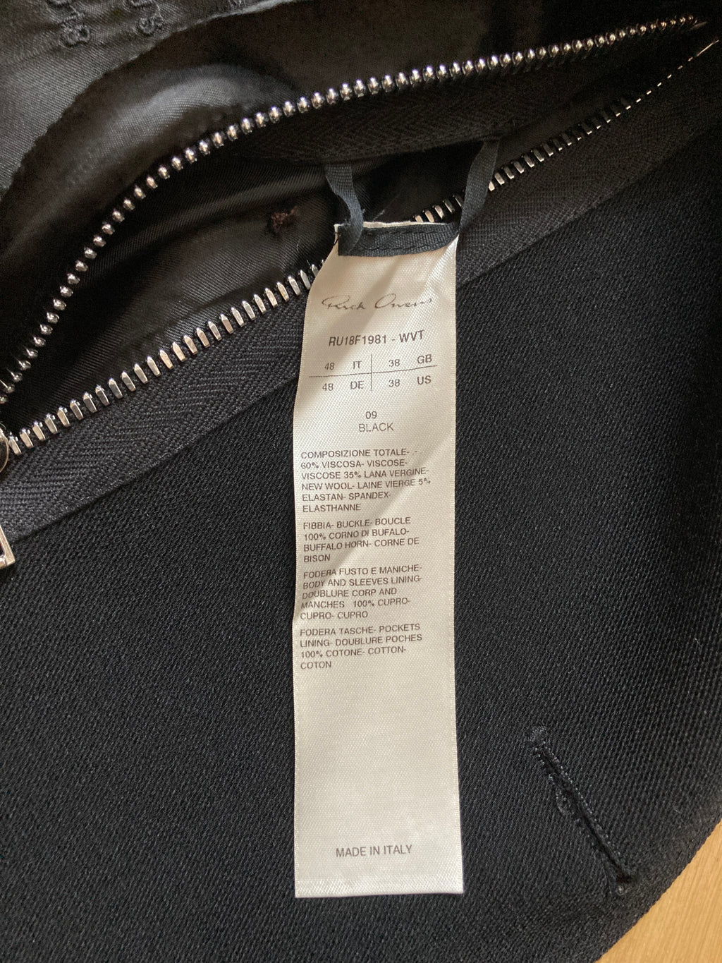 F/W 18 "SISYPHUS" Double-Breasted Hooded Wool & Viscose Trench Coat in Black