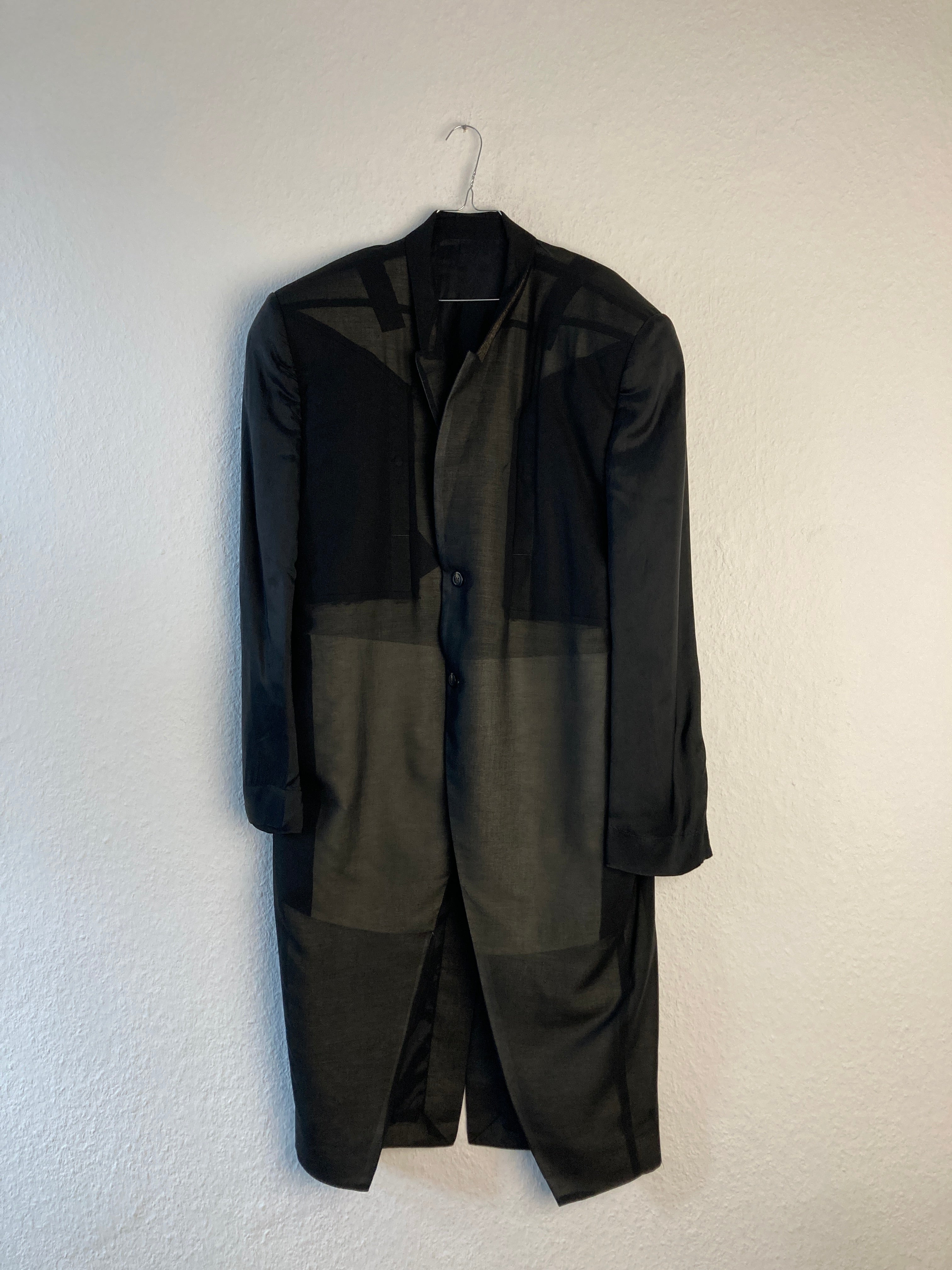 S/S 22 “FOGACHINE” Sample Jumbo Tatlin Wool Semi-Sheer Runway Coat Rick Owens