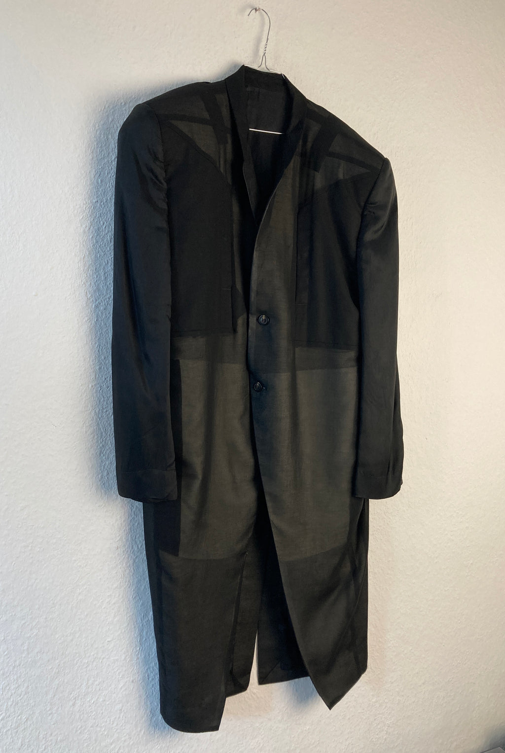 S/S 22 “FOGACHINE” Sample Jumbo Tatlin Wool Semi-Sheer Runway Coat Rick Owens