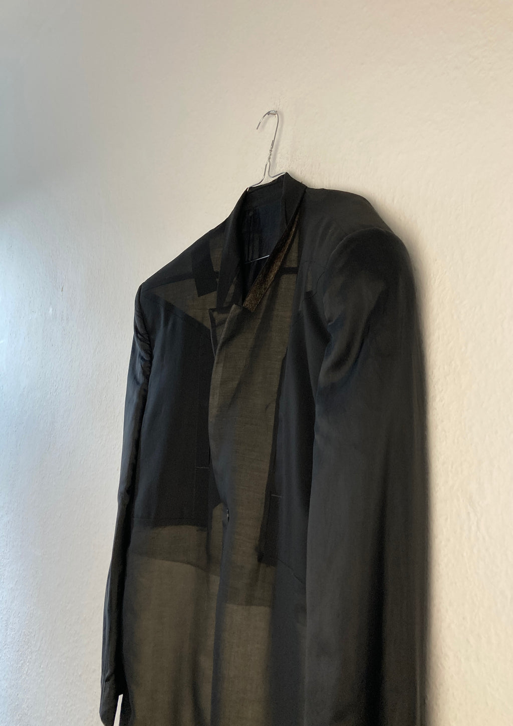 S/S 22 “FOGACHINE” Sample Jumbo Tatlin Wool Semi-Sheer Runway Coat Rick Owens