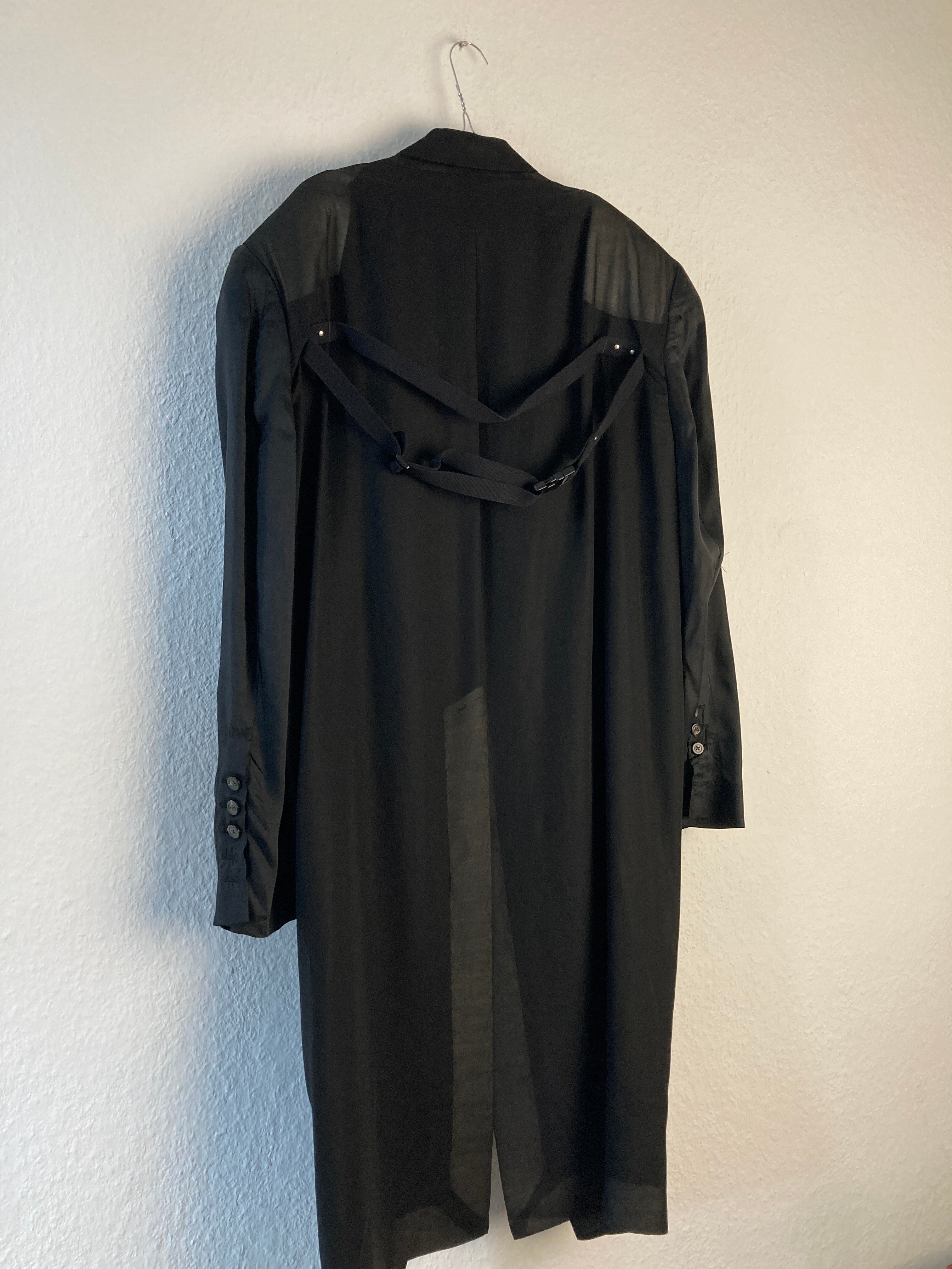 S/S 22 “FOGACHINE” Sample Jumbo Tatlin Wool Semi-Sheer Runway Coat Rick Owens