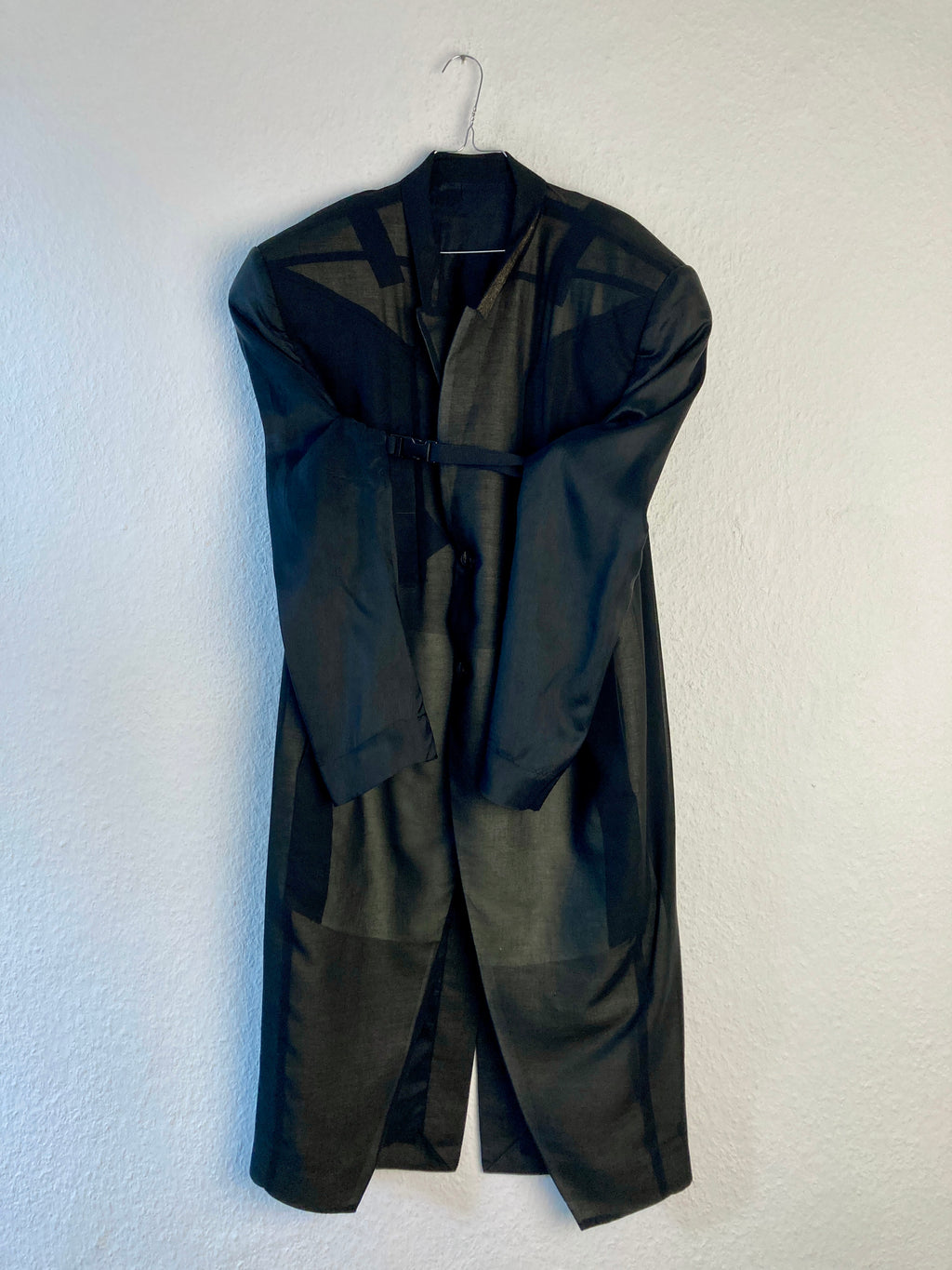 S/S 22 “FOGACHINE” Sample Jumbo Tatlin Wool Semi-Sheer Runway Coat Rick Owens