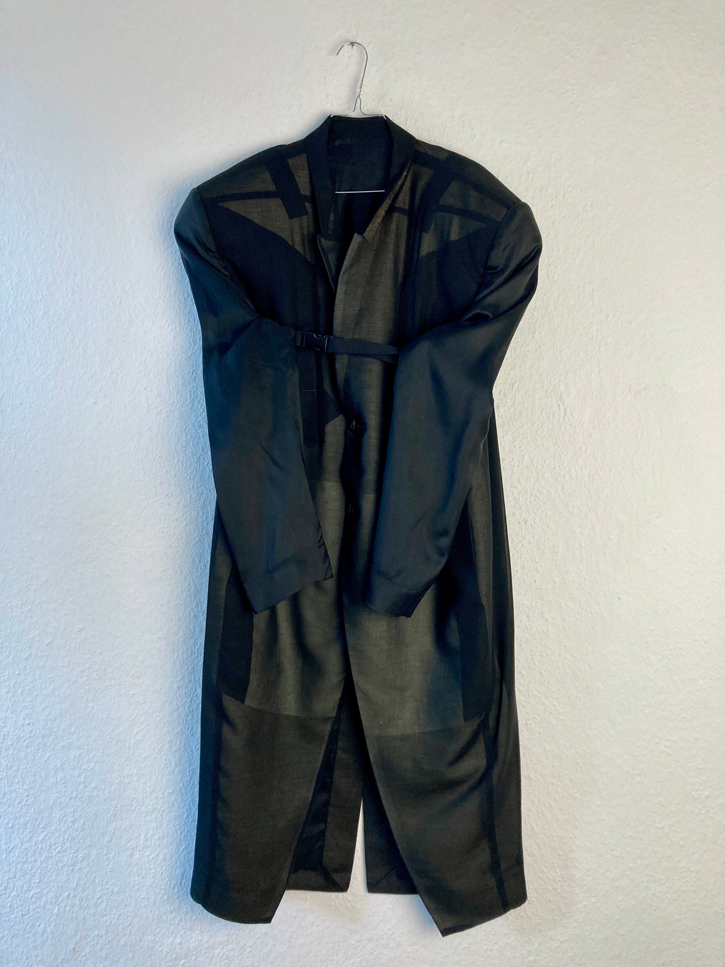S/S 22 “FOGACHINE” Sample Jumbo Tatlin Wool Semi-Sheer Runway Coat Rick Owens