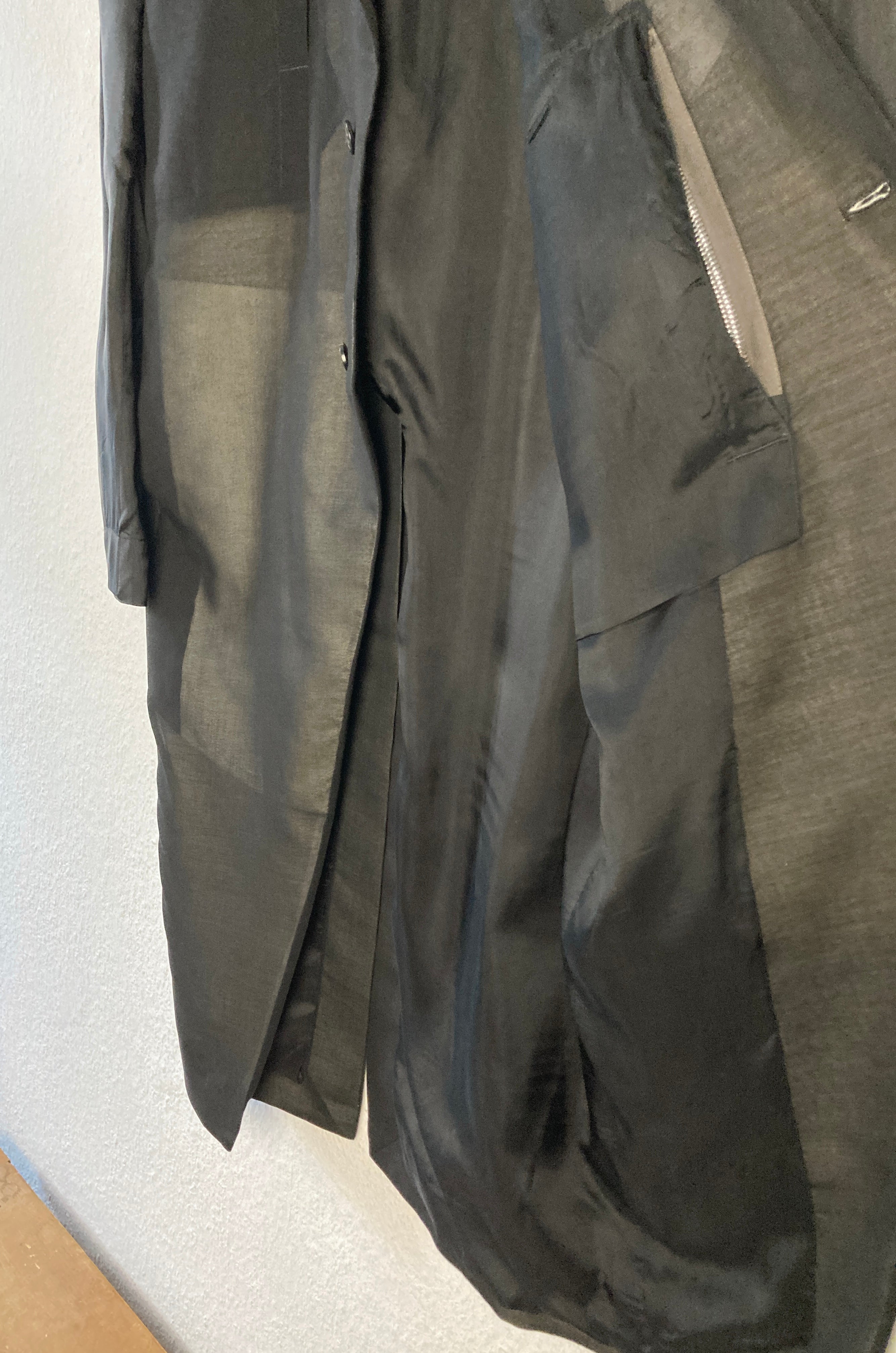 S/S 22 “FOGACHINE” Sample Jumbo Tatlin Wool Semi-Sheer Runway Coat Rick Owens