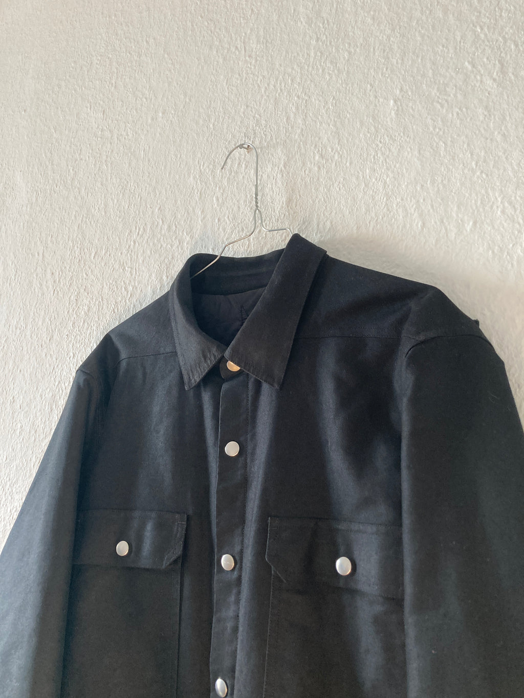 F/W 19 “LARRY” Cashmere & Silk Lined Shirt Jacket Rick Owens IT52/L