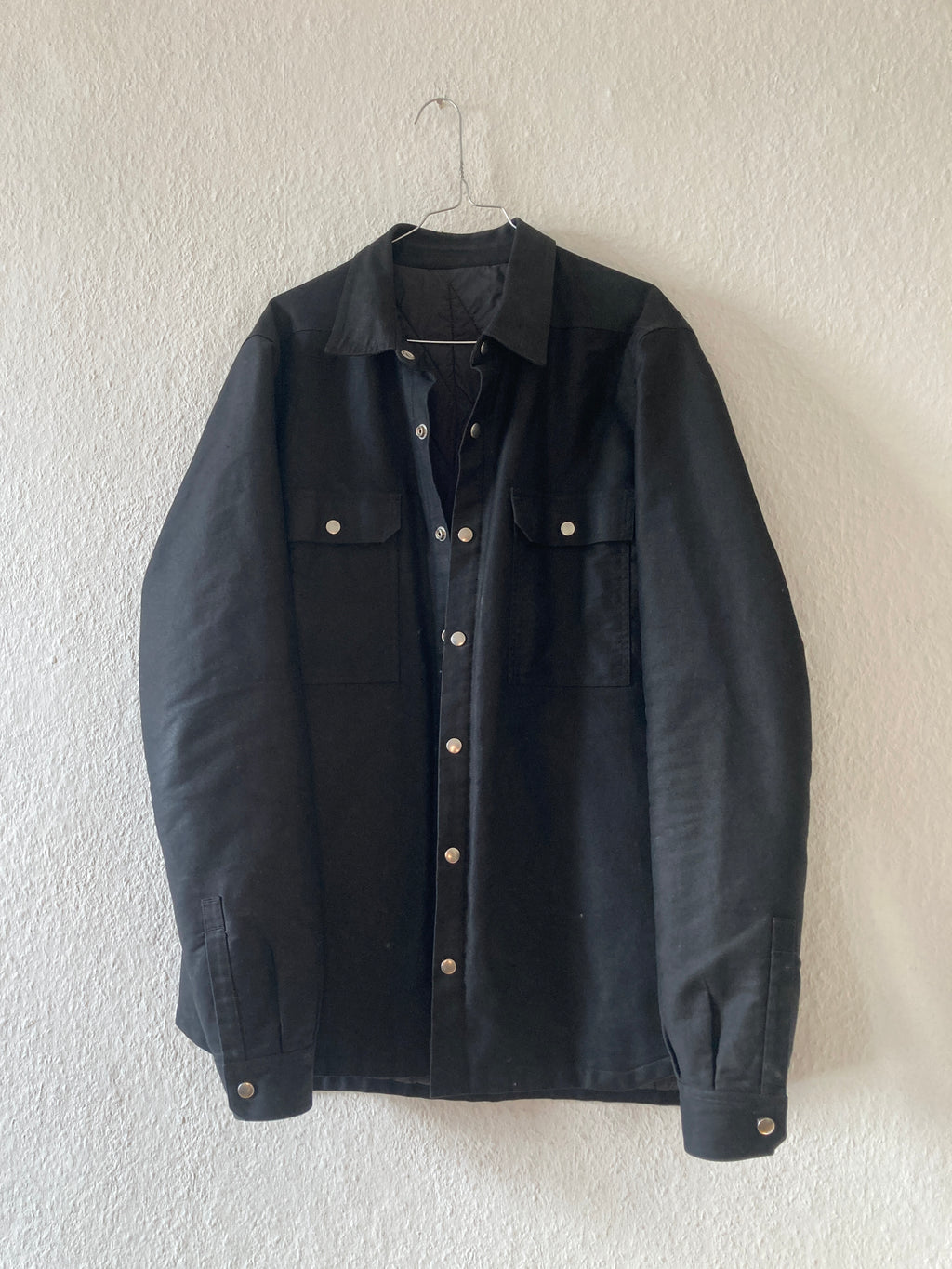 F/W 19 “LARRY” Cashmere & Silk Lined Shirt Jacket Rick Owens IT52/L