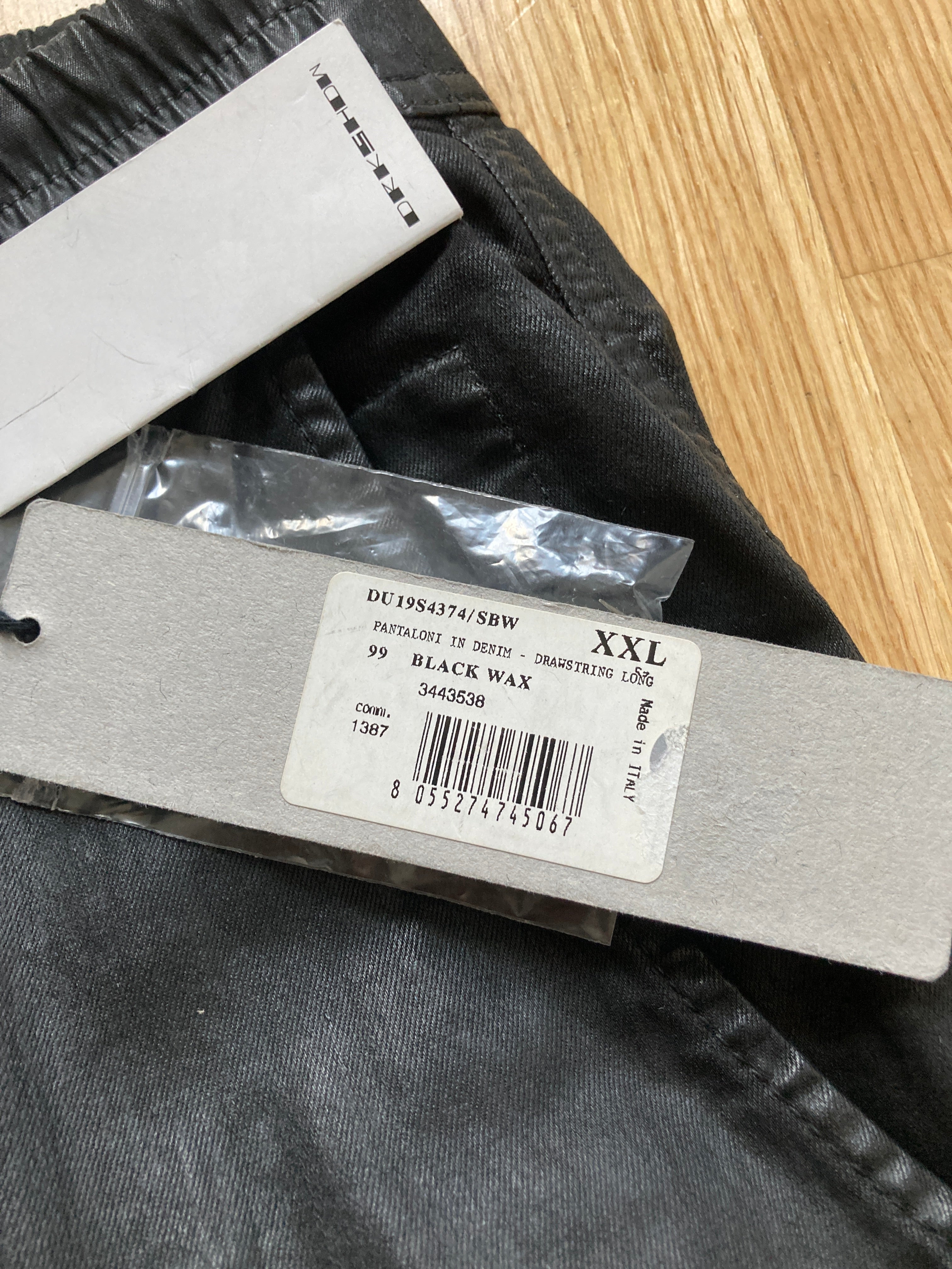 NWT - S/S 19 "BABEL" Waxed SBW Drop-Crotch Drawstring Pants XXL