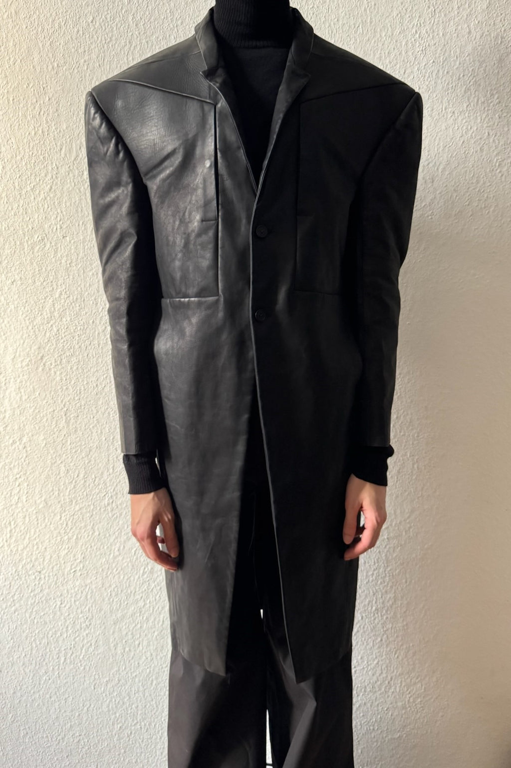 F/W 23 "LUXOR" Runway Jumbo Tatlin Edfu Calf Leather Coat IT48/M