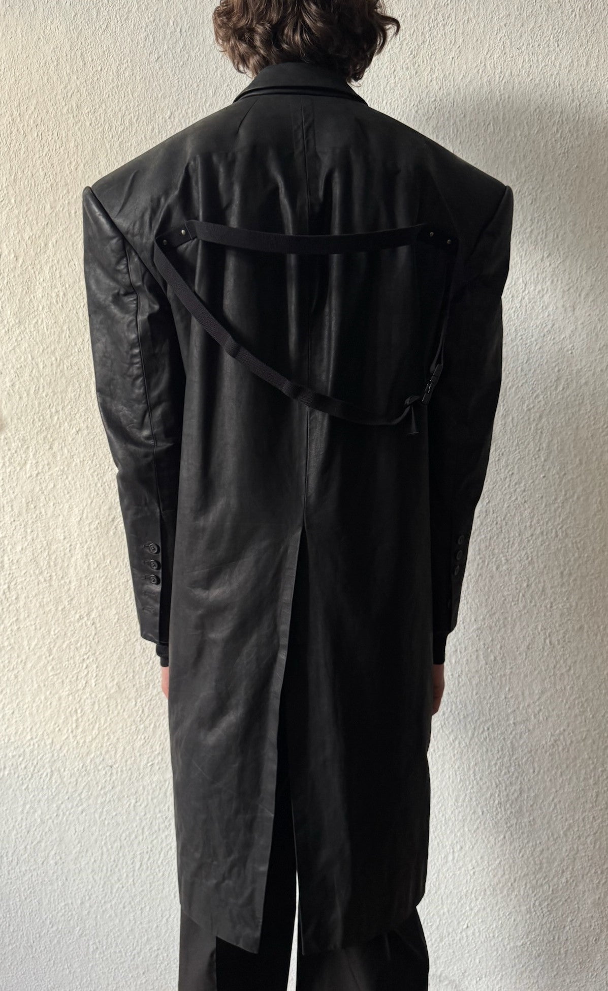 F/W 23 "LUXOR" Runway Jumbo Tatlin Edfu Calf Leather Coat IT48/M