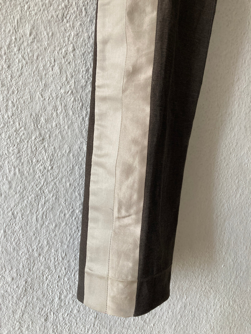F/W 06 "DUSTULATOR" Striped Brown Runway Linen & Cotton Pants M Rick Owens