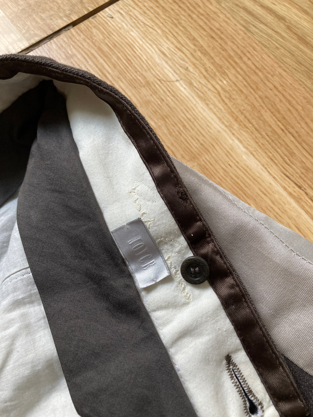 F/W 06 "DUSTULATOR" Striped Brown Runway Linen & Cotton Pants M Rick Owens