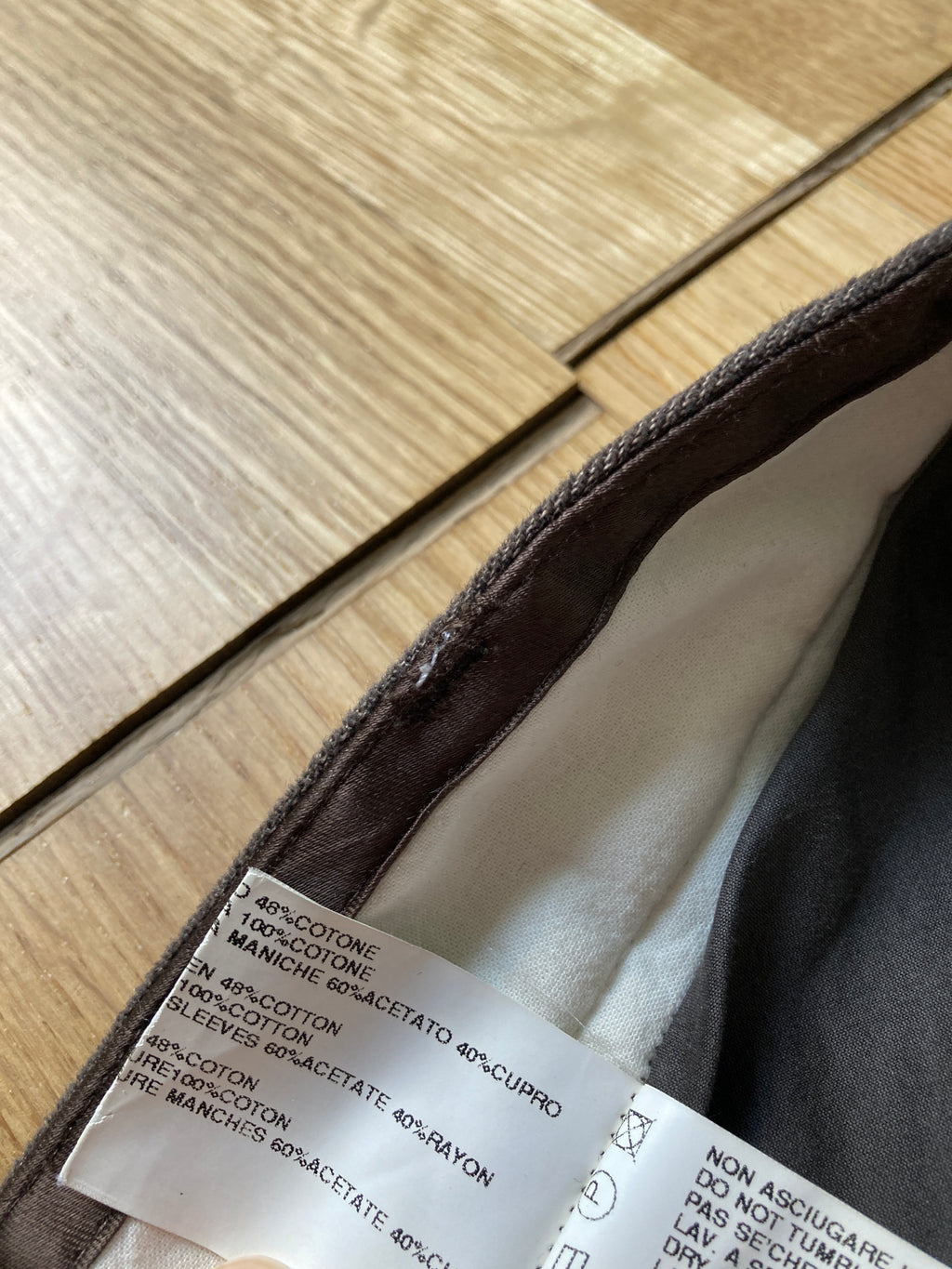 F/W 06 "DUSTULATOR" Striped Brown Runway Linen & Cotton Pants M Rick Owens