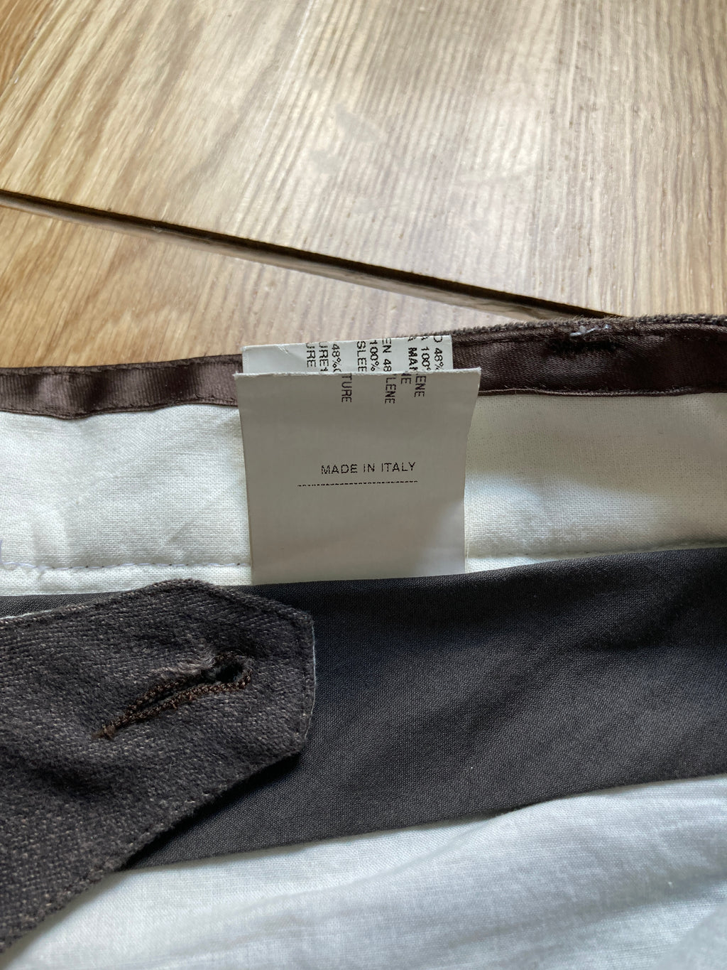 F/W 06 "DUSTULATOR" Striped Brown Runway Linen & Cotton Pants M Rick Owens