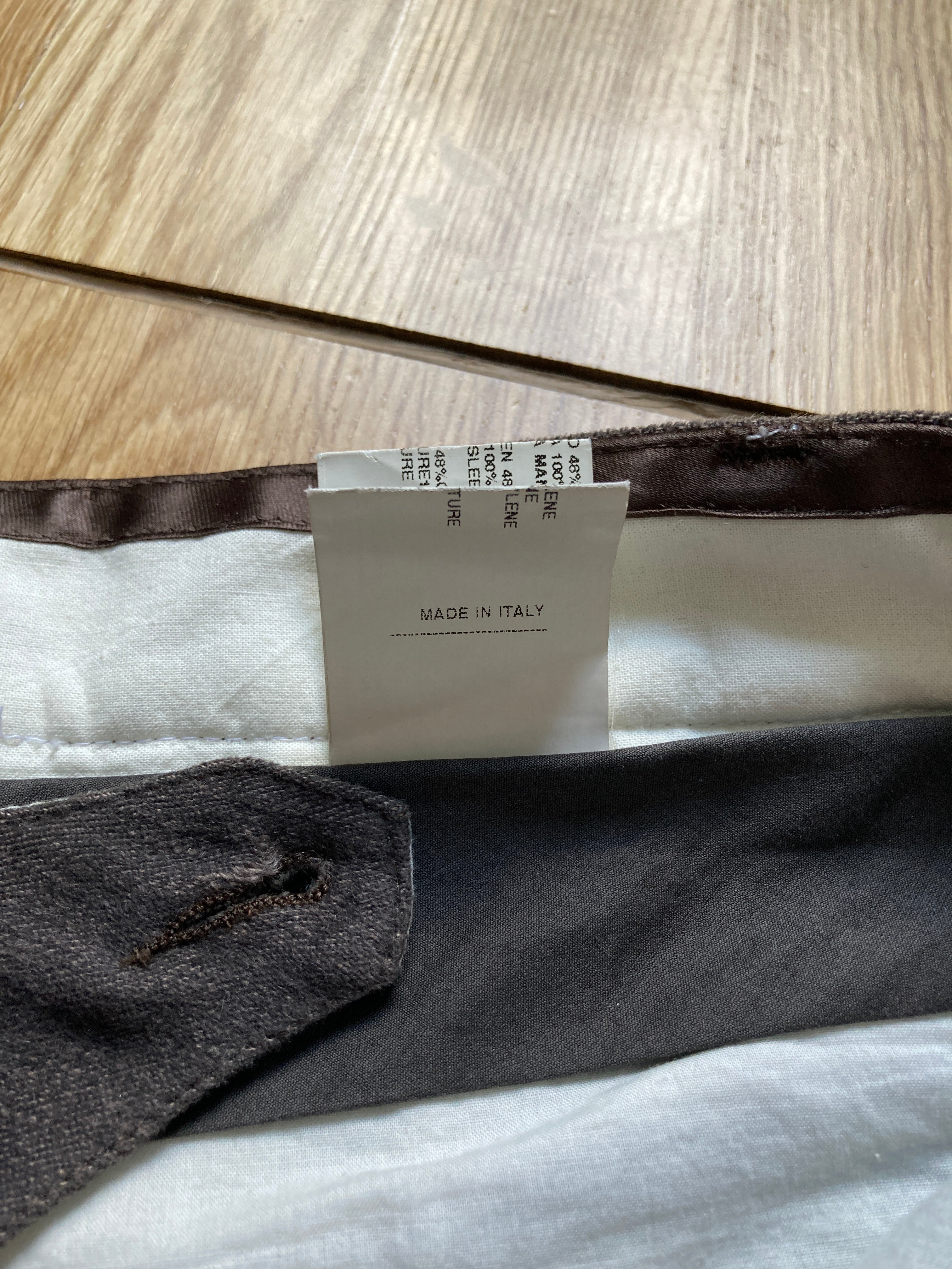 F/W 06 "DUSTULATOR" Striped Brown Runway Linen & Cotton Pants M Rick Owens