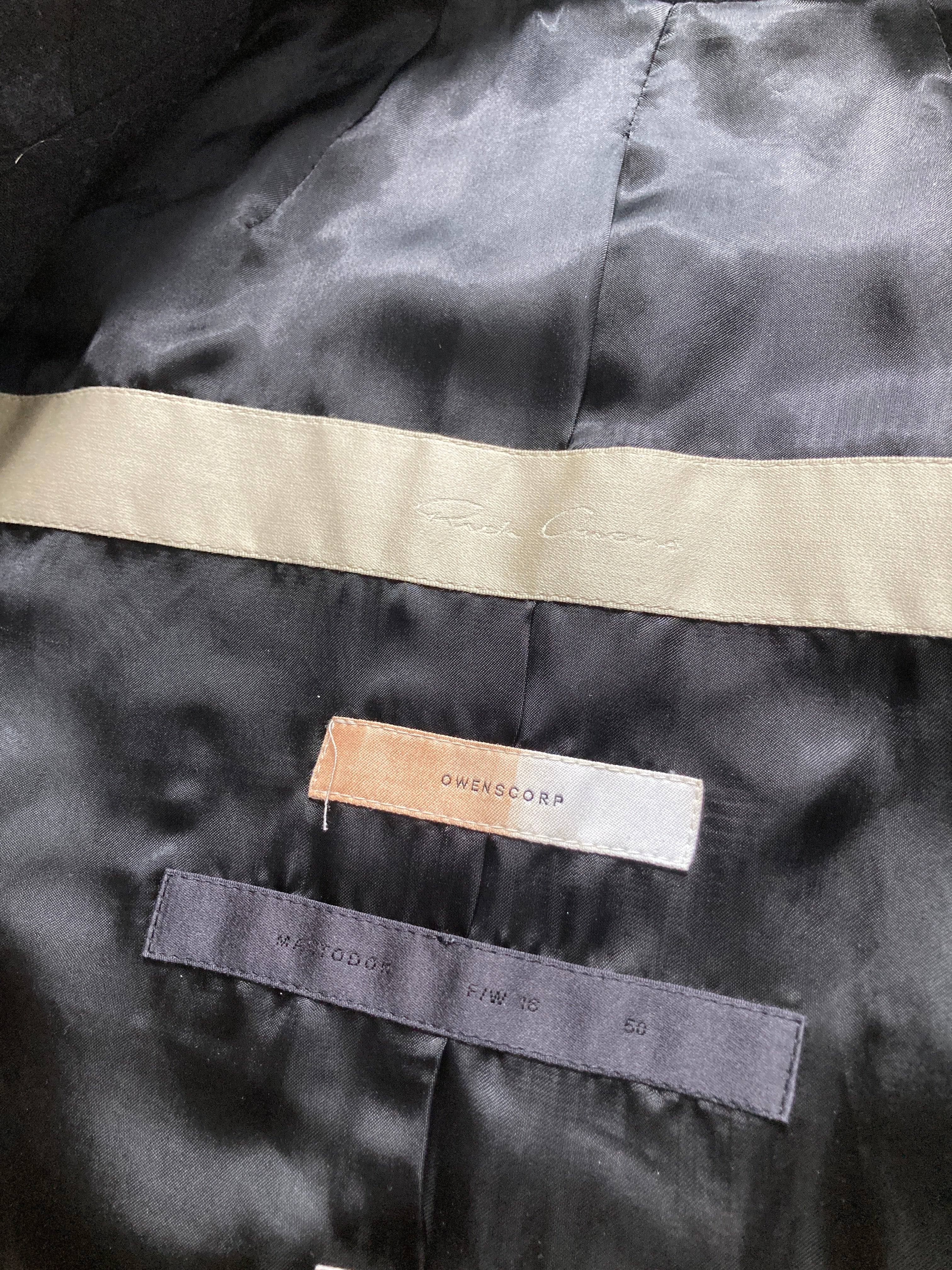 F/W 16 "MASTODON" Wool & Linen Runway JMF Blazer Rick Owens IT50/M