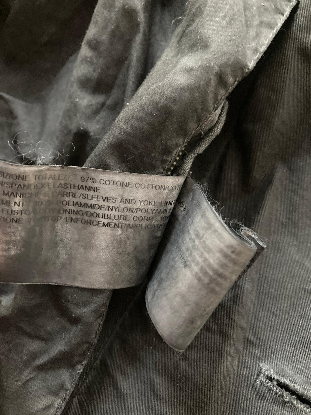 S/S 14 "VICIOUS" Black Mineral Hustler Jacket Rick Owens XL