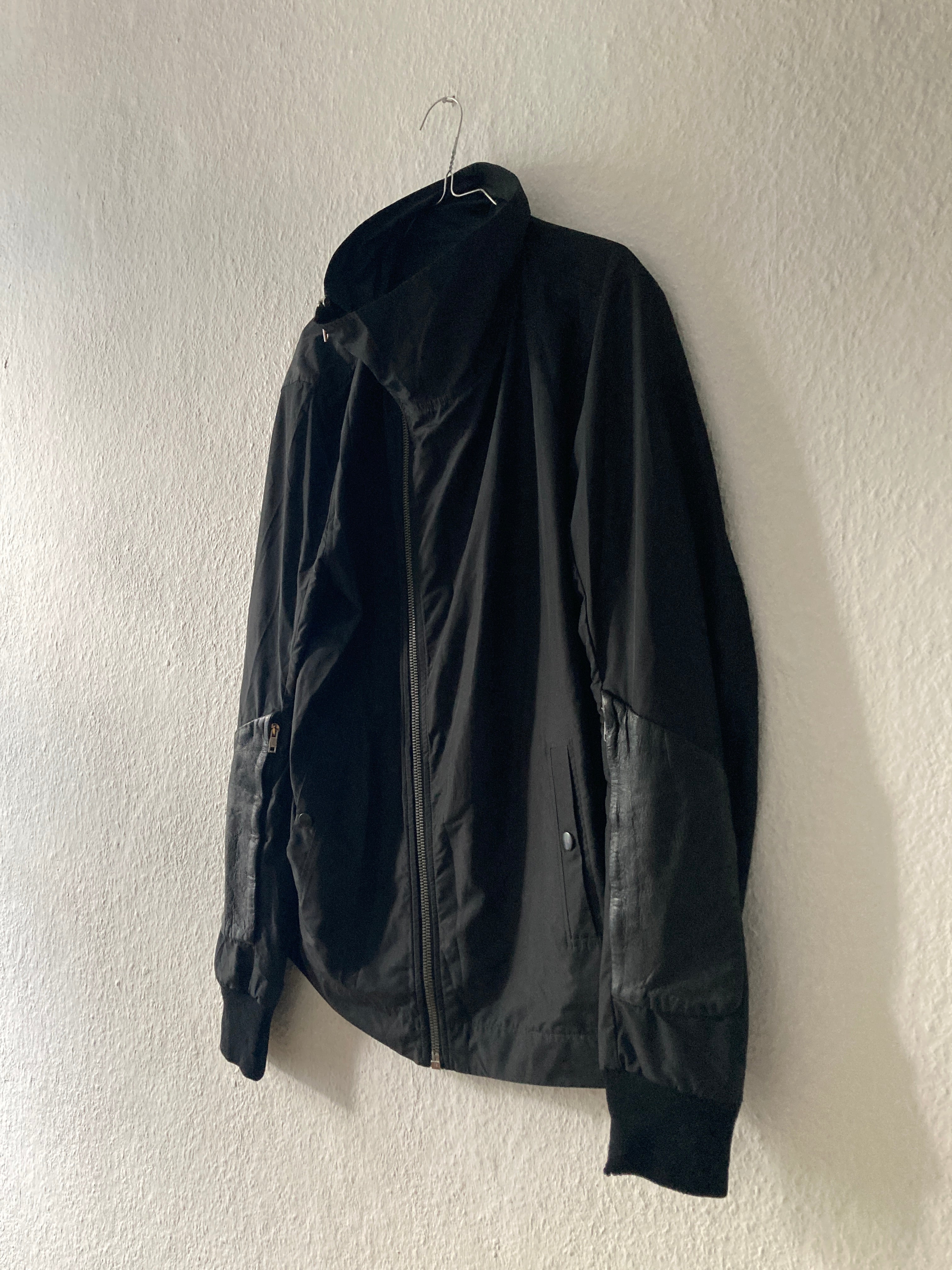 S/S 09 "STRUTTER" Layered Polyester Mollino Jacket w. Lamb Leather Patches