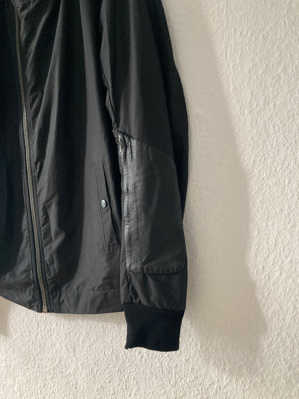 S/S 09 "STRUTTER" Layered Polyester Mollino Jacket w. Lamb Leather Patches