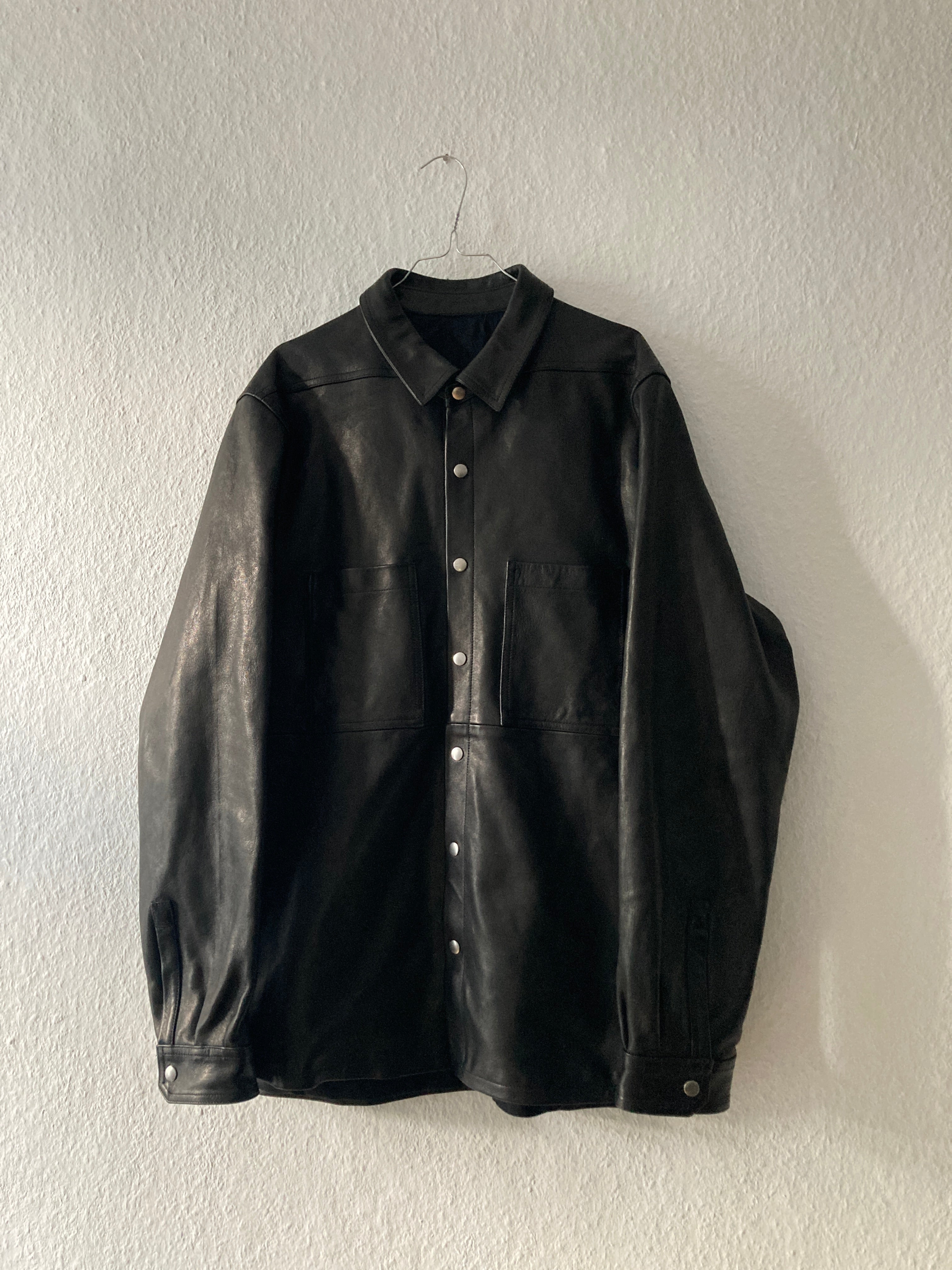F/W 25 "CONCORDIANS" Lamb Leather Shirt Jacket Rick Owens IT54/L