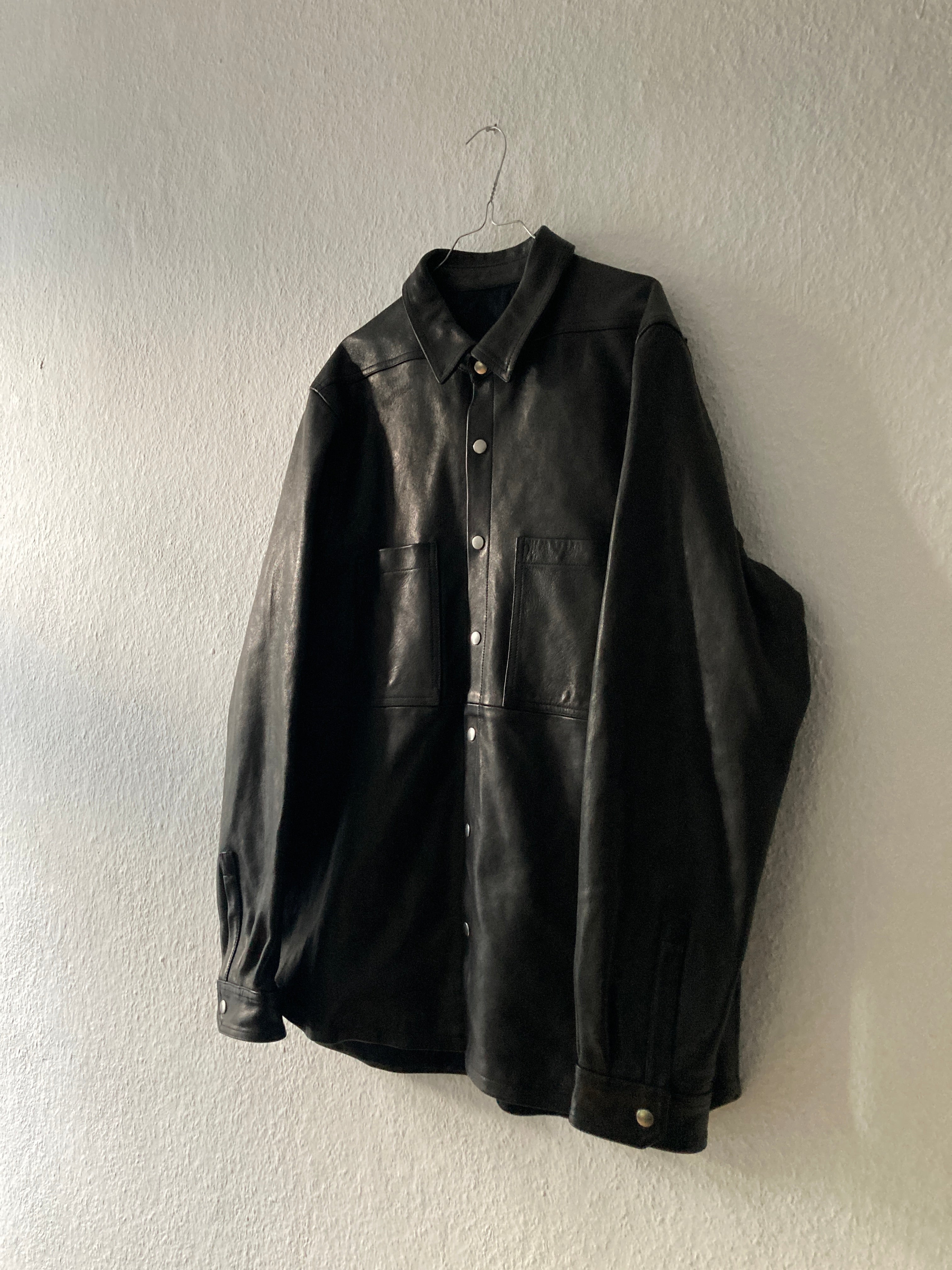 F/W 25 "CONCORDIANS" Lamb Leather Shirt Jacket Rick Owens IT54/L