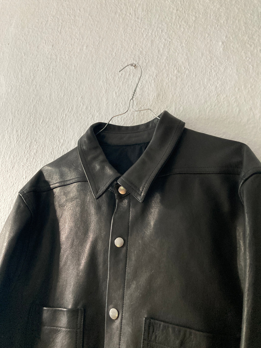 F/W 25 "CONCORDIANS" Lamb Leather Shirt Jacket Rick Owens IT54/L
