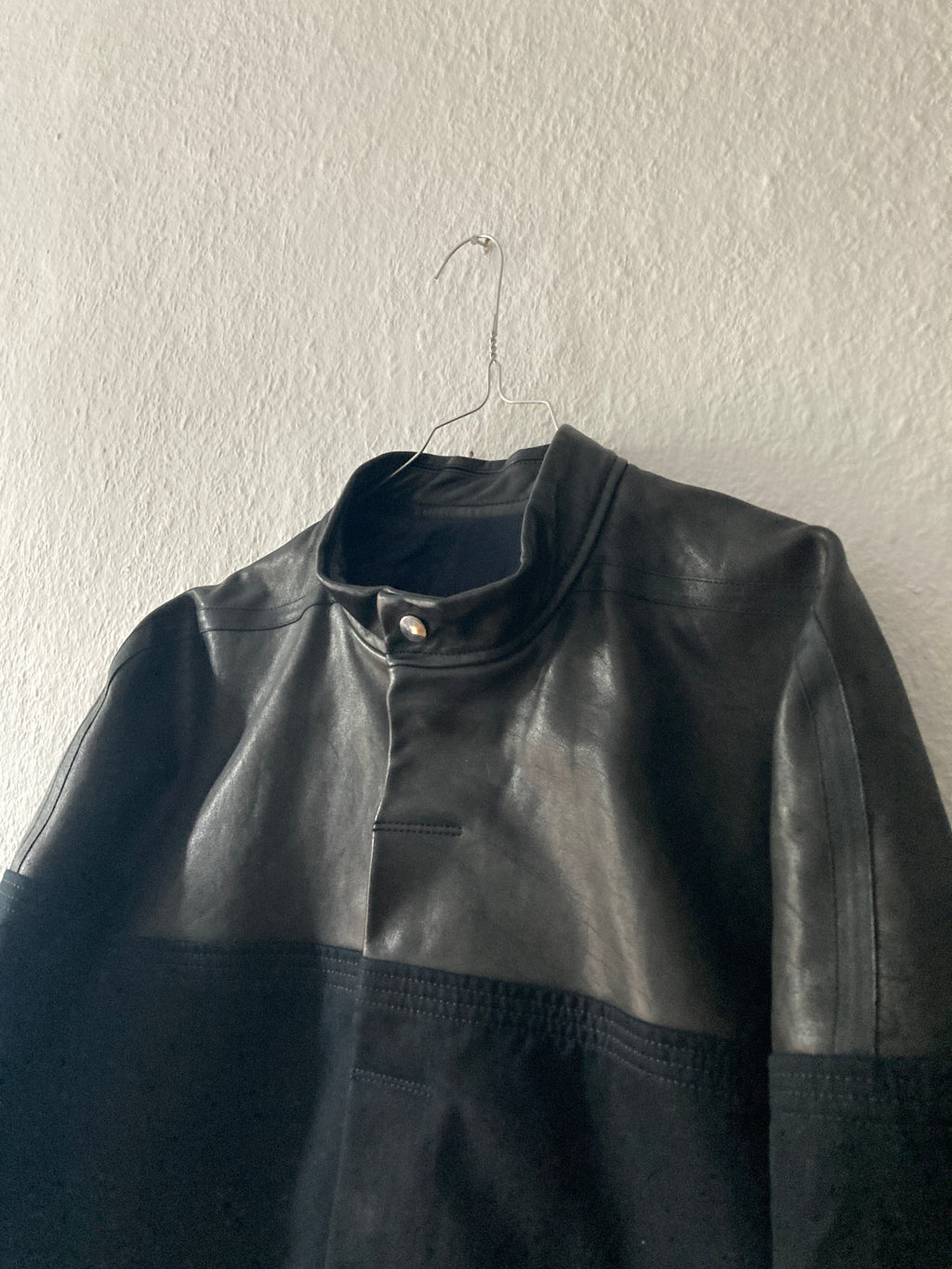 F/W 12 "MOUNTAIN" Runway Horse Leather Moleskin Worker Jacket in Black